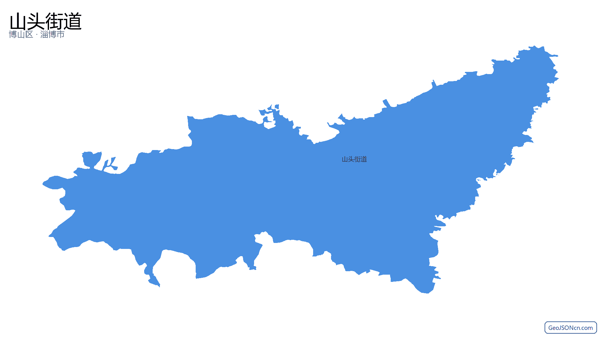 山头街道行政区划边界地图（博山区·淄博市）,提供GeoJSON、SHP矢量边界数据下载及高清地图大图(PNG/JPG) - GeoJSONcn.com