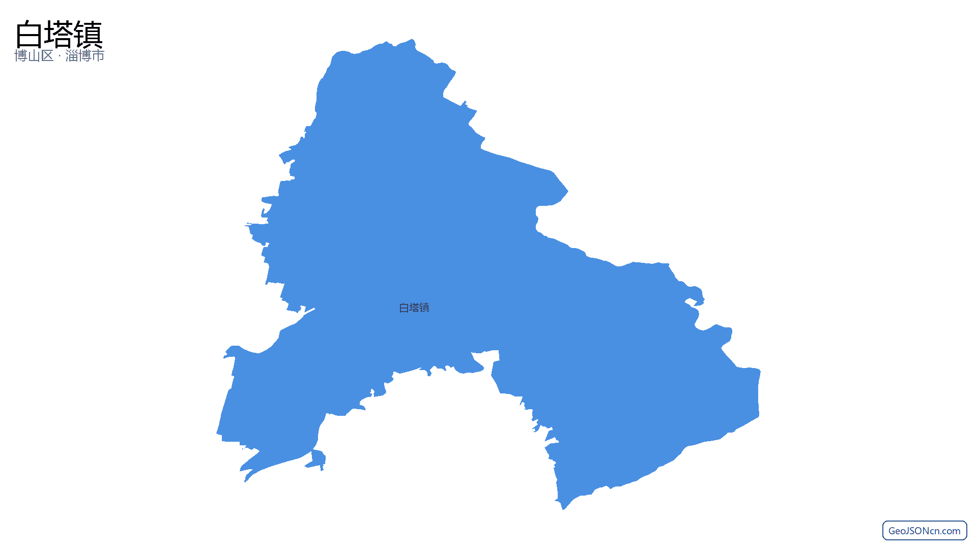 白塔镇行政区划边界地图(博山区·淄博市),提供GeoJSON、SHP矢量边界数据下载及高清地图大图(PNG/JPG) - GeoJSONcn.com