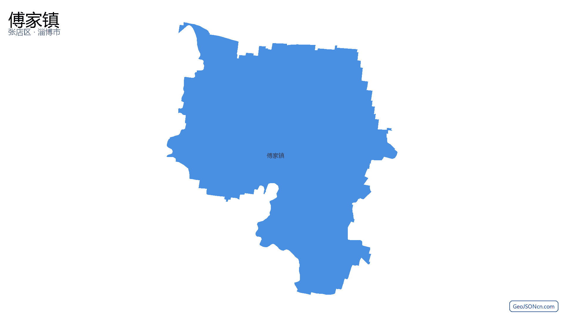 傅家镇行政区划边界地图（张店区·淄博市）,提供GeoJSON、SHP矢量边界数据下载及高清地图大图(PNG/JPG) - GeoJSONcn.com