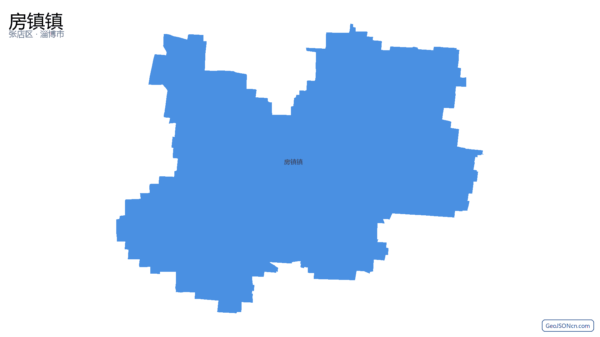 房镇镇行政区划边界地图（张店区·淄博市）,提供GeoJSON、SHP矢量边界数据下载及高清地图大图(PNG/JPG) - GeoJSONcn.com