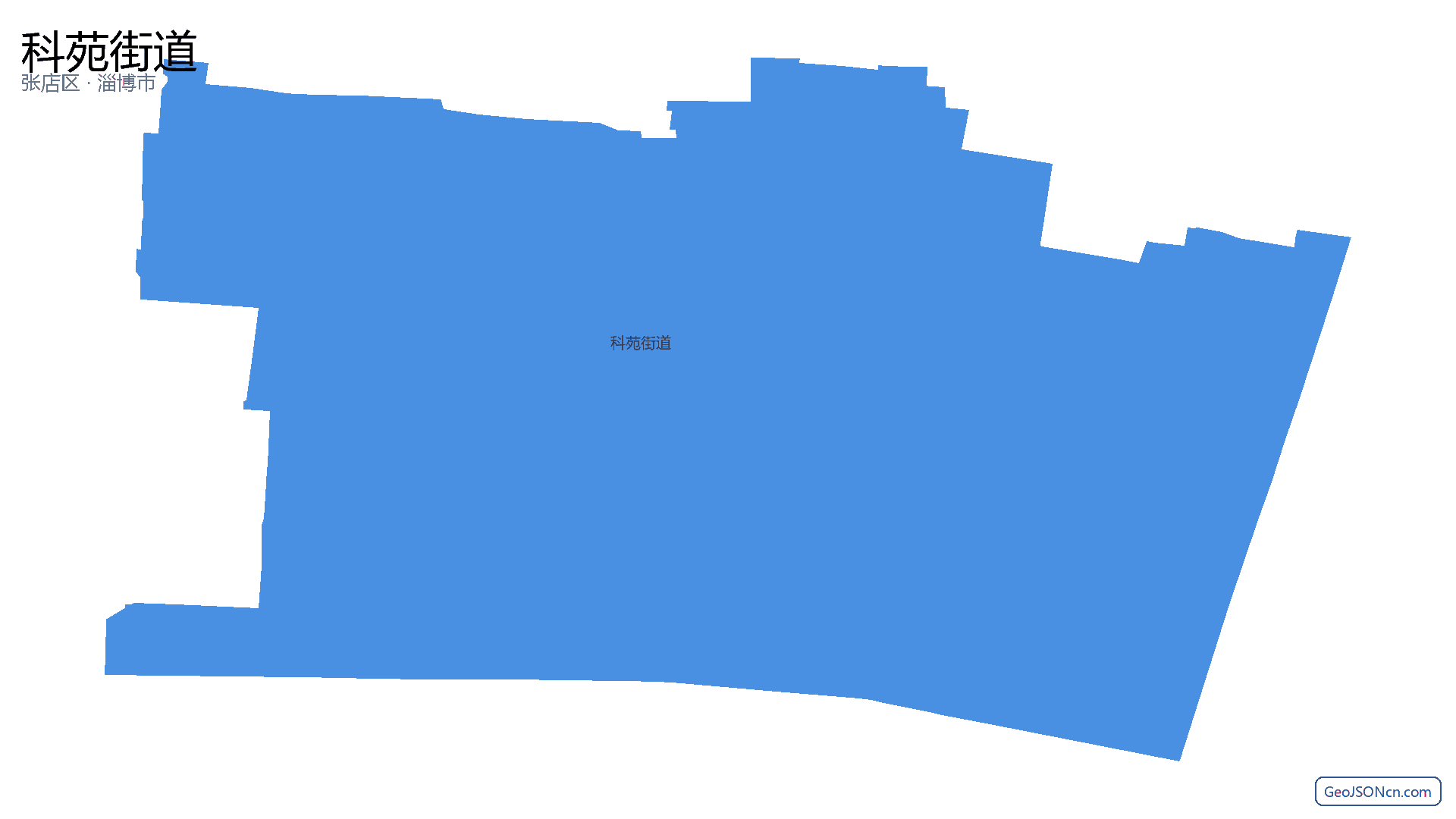 科苑街道行政区划边界地图（张店区·淄博市）,提供GeoJSON、SHP矢量边界数据下载及高清地图大图(PNG/JPG) - GeoJSONcn.com