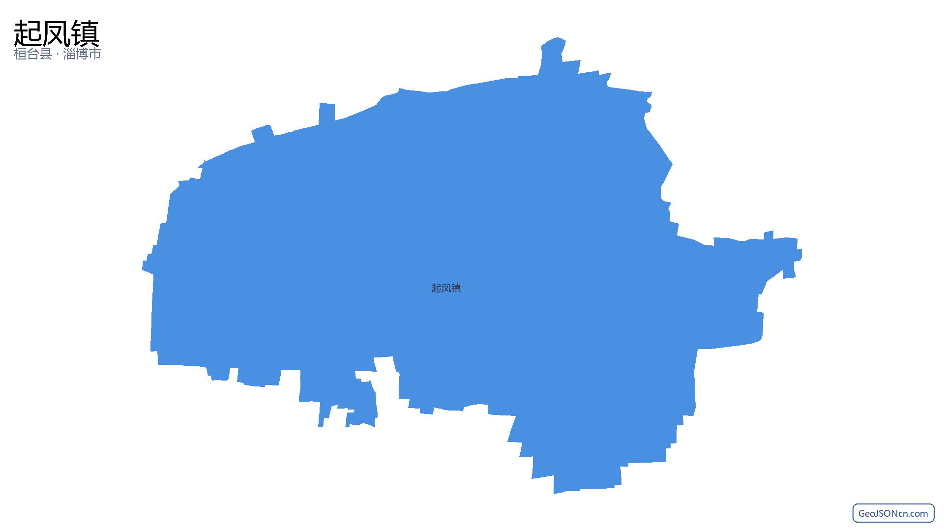 起凤镇行政区划边界地图(桓台县·淄博市),提供GeoJSON、SHP矢量边界数据下载及高清地图大图(PNG/JPG) - GeoJSONcn.com