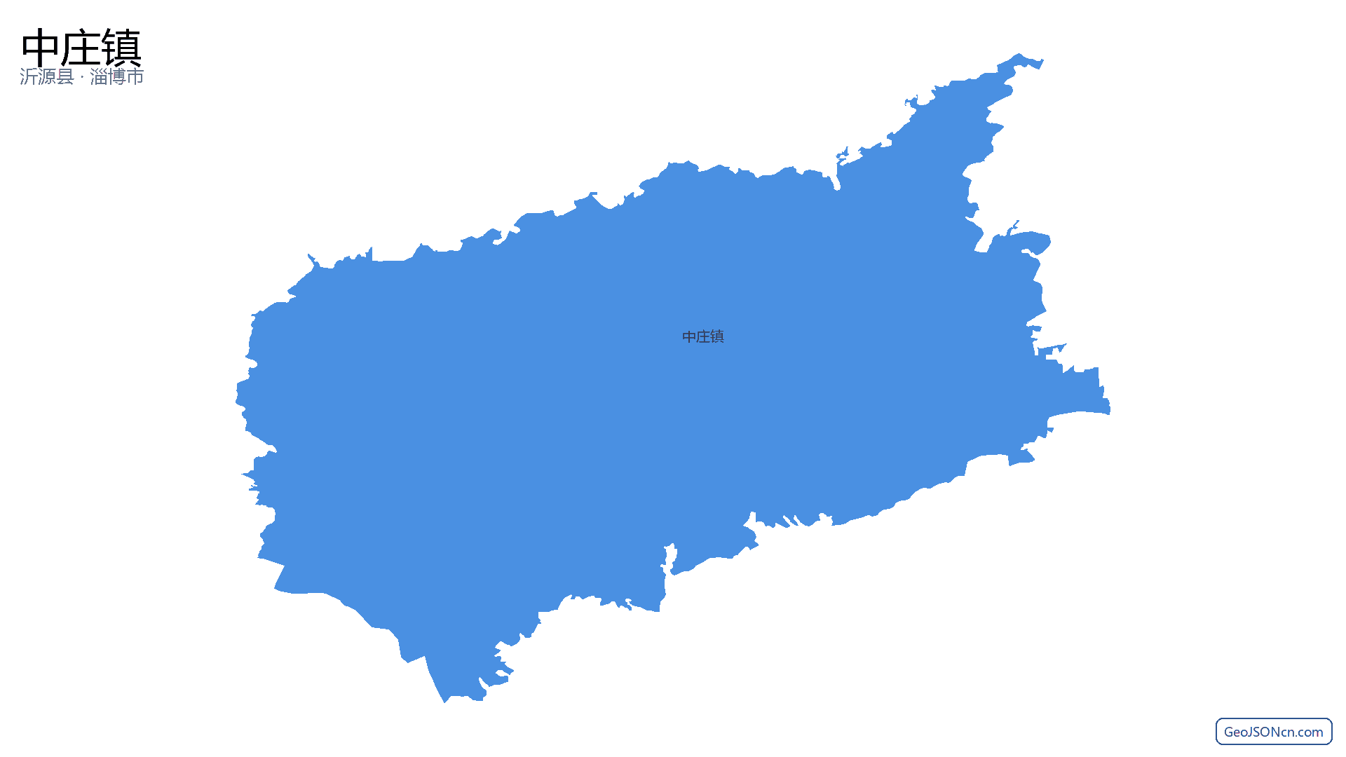 中庄镇行政区划边界地图（沂源县·淄博市）,提供GeoJSON、SHP矢量边界数据下载及高清地图大图(PNG/JPG) - GeoJSONcn.com