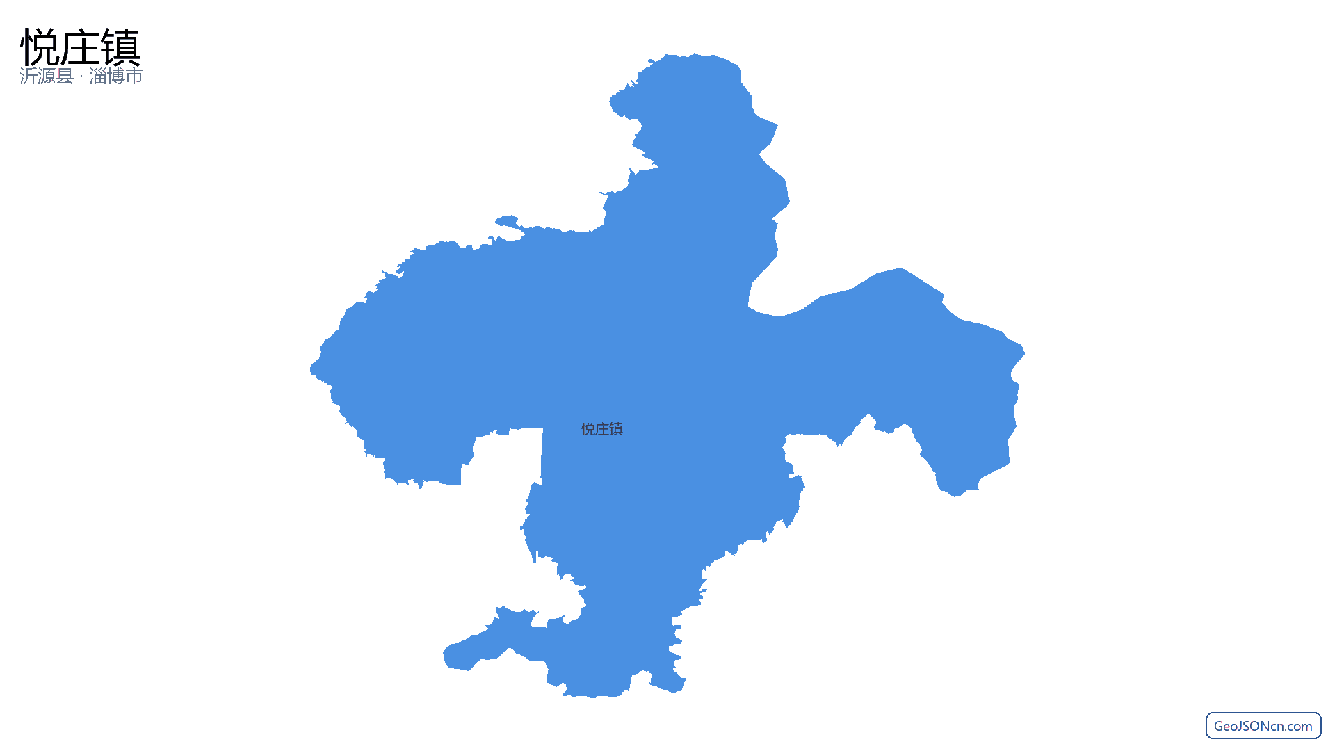 悦庄镇行政区划边界地图(沂源县·淄博市),提供GeoJSON、SHP矢量边界数据下载及高清地图大图(PNG/JPG) - GeoJSONcn.com