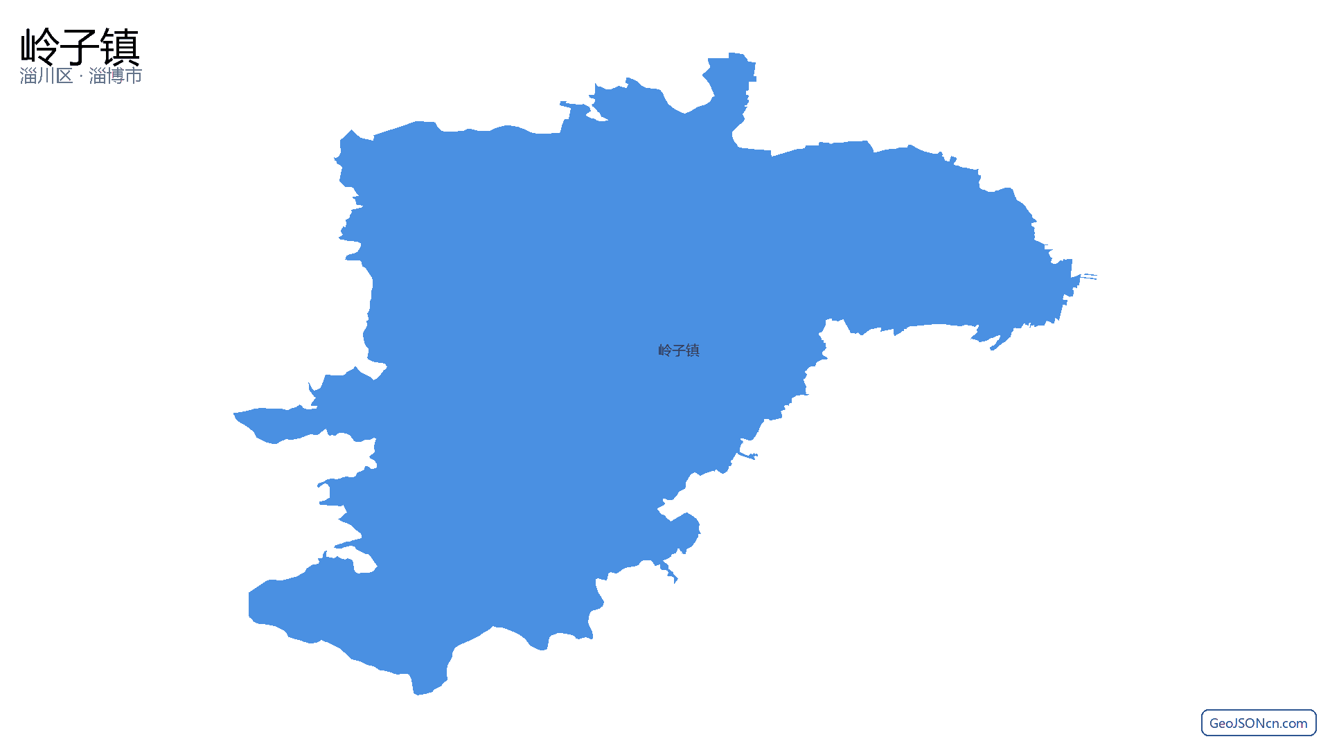 岭子镇行政区划边界地图(淄川区·淄博市),提供GeoJSON、SHP矢量边界数据下载及高清地图大图(PNG/JPG) - GeoJSONcn.com