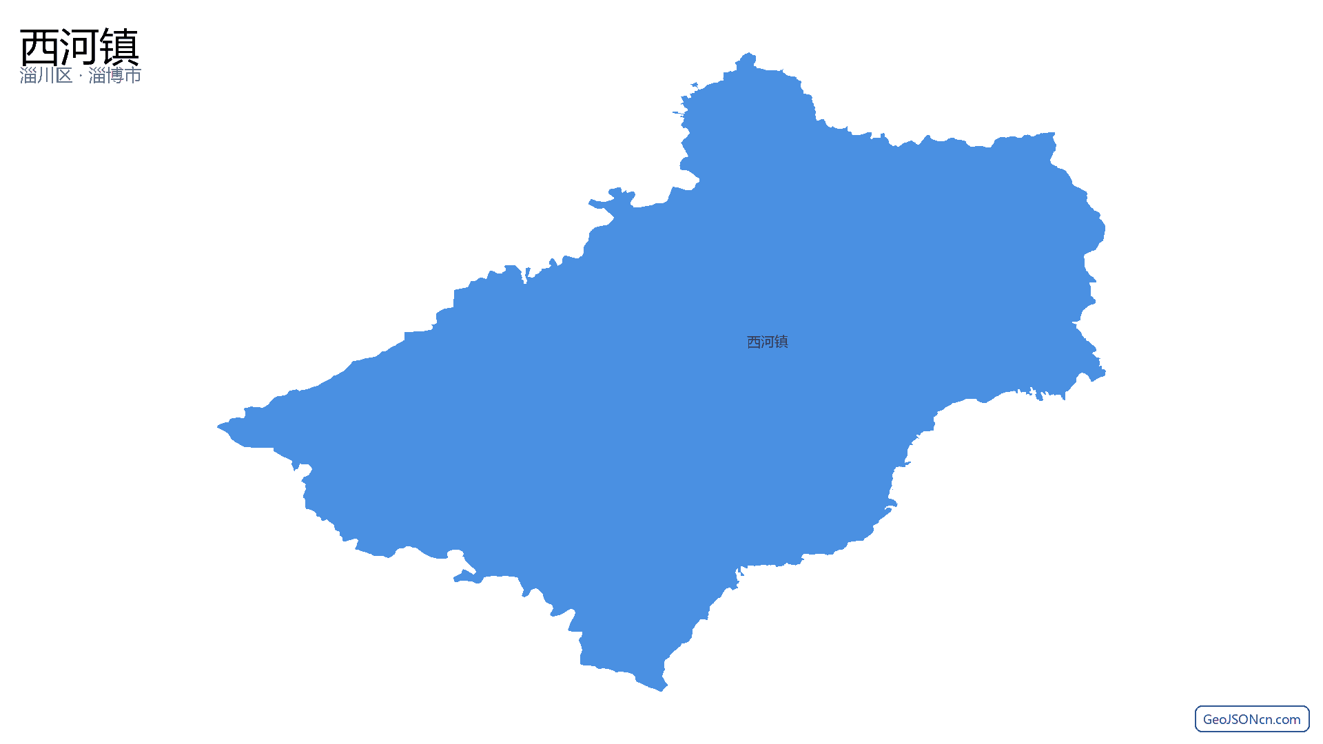 西河镇行政区划边界地图（淄川区·淄博市）,提供GeoJSON、SHP矢量边界数据下载及高清地图大图(PNG/JPG) - GeoJSONcn.com