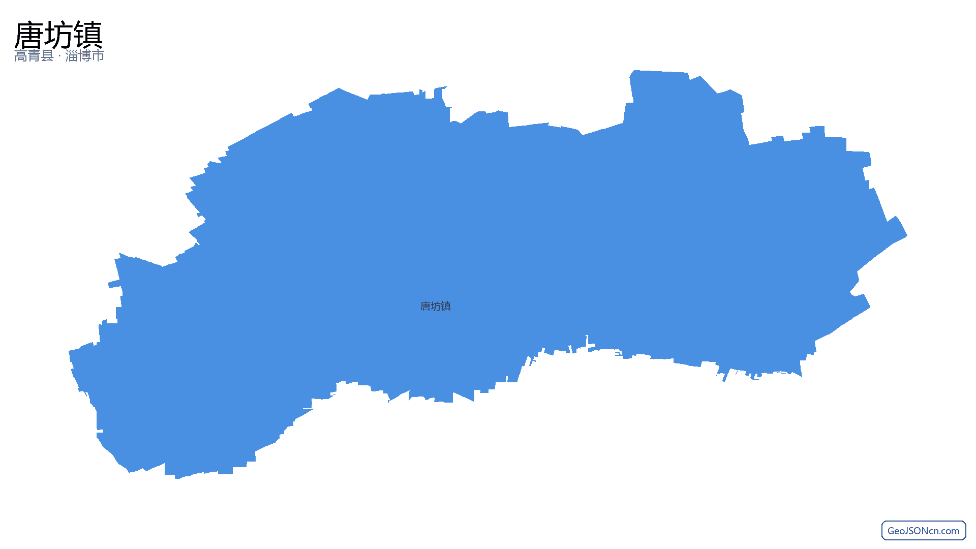 唐坊镇行政区划边界地图（高青县·淄博市）,提供GeoJSON、SHP矢量边界数据下载及高清地图大图(PNG/JPG) - GeoJSONcn.com