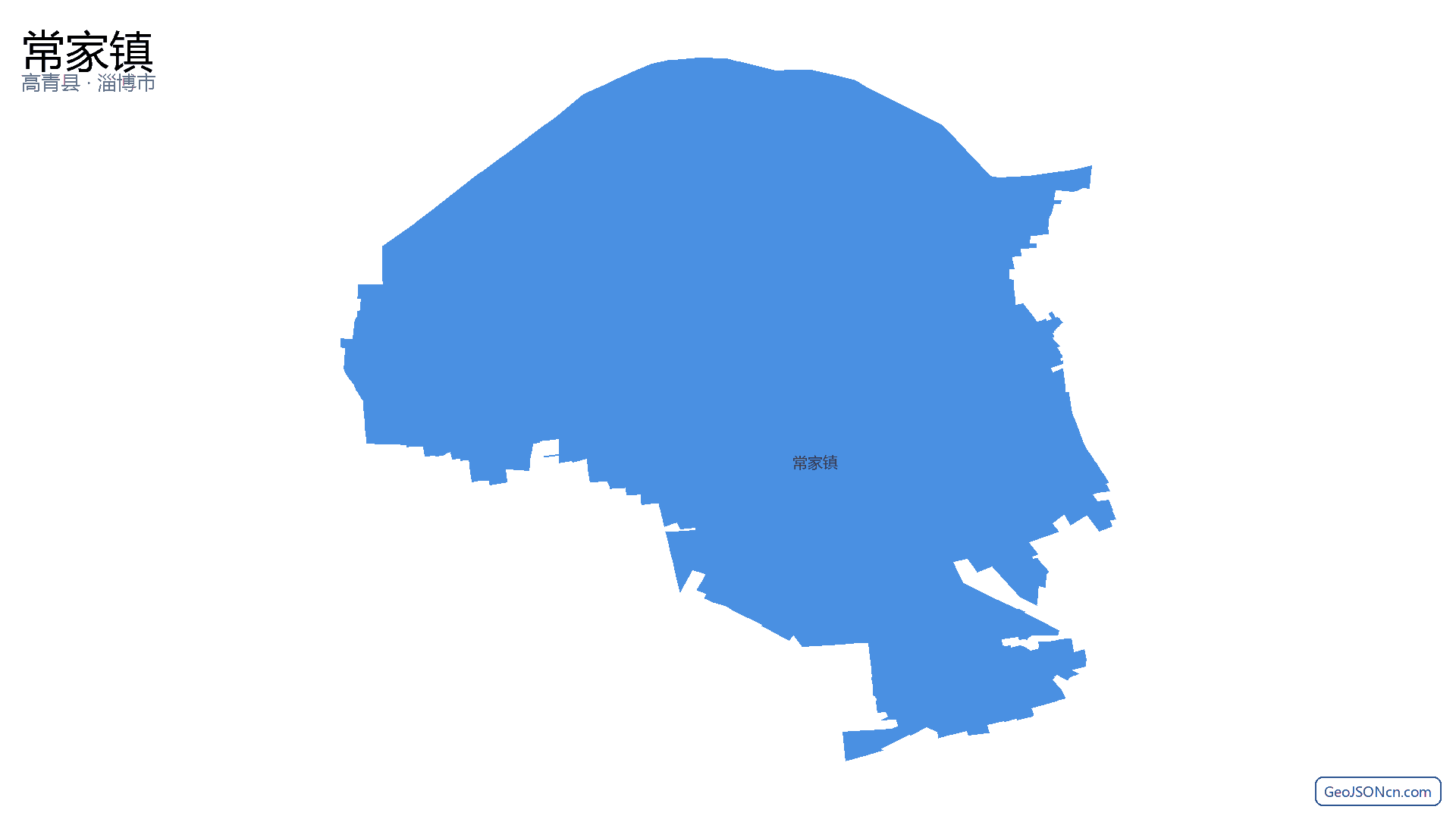 常家镇行政区划边界地图（高青县·淄博市）,提供GeoJSON、SHP矢量边界数据下载及高清地图大图(PNG/JPG) - GeoJSONcn.com