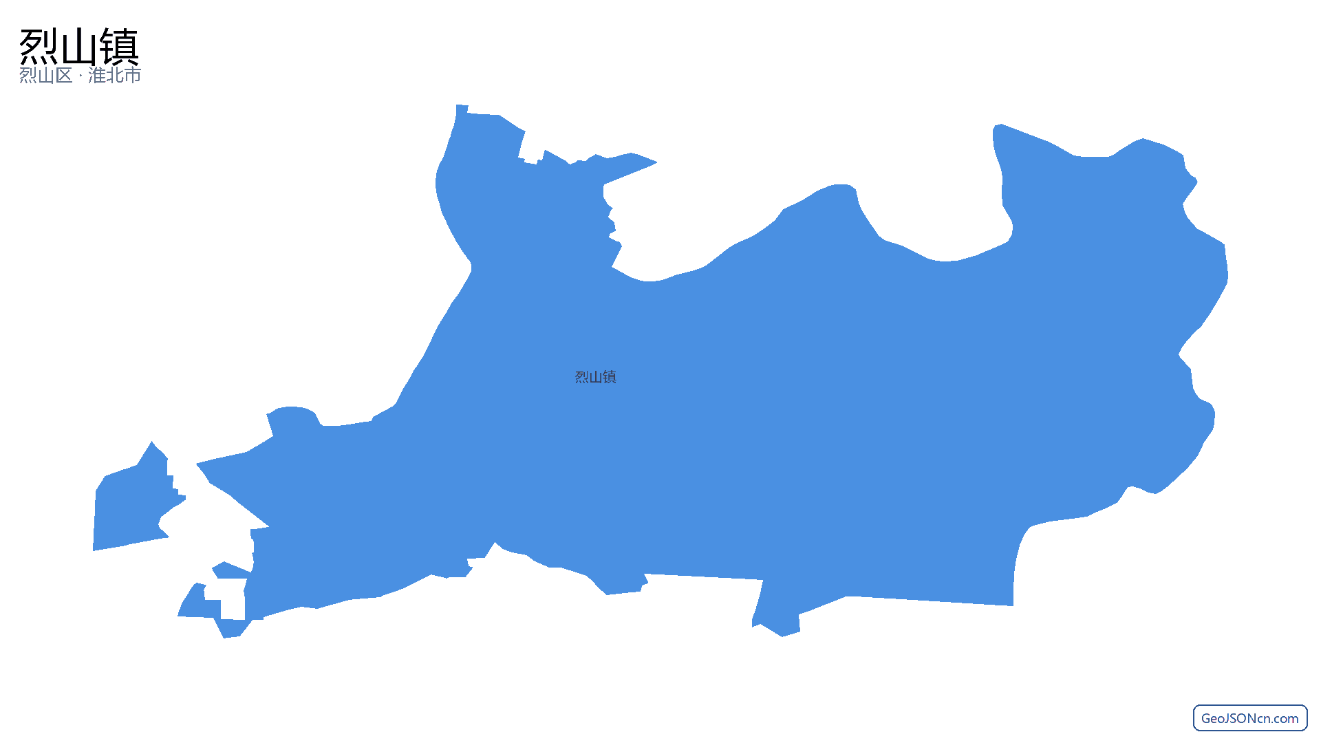 烈山镇行政区划边界地图(烈山区·淮北市),提供GeoJSON、SHP矢量边界数据下载及高清地图大图(PNG/JPG) - GeoJSONcn.com