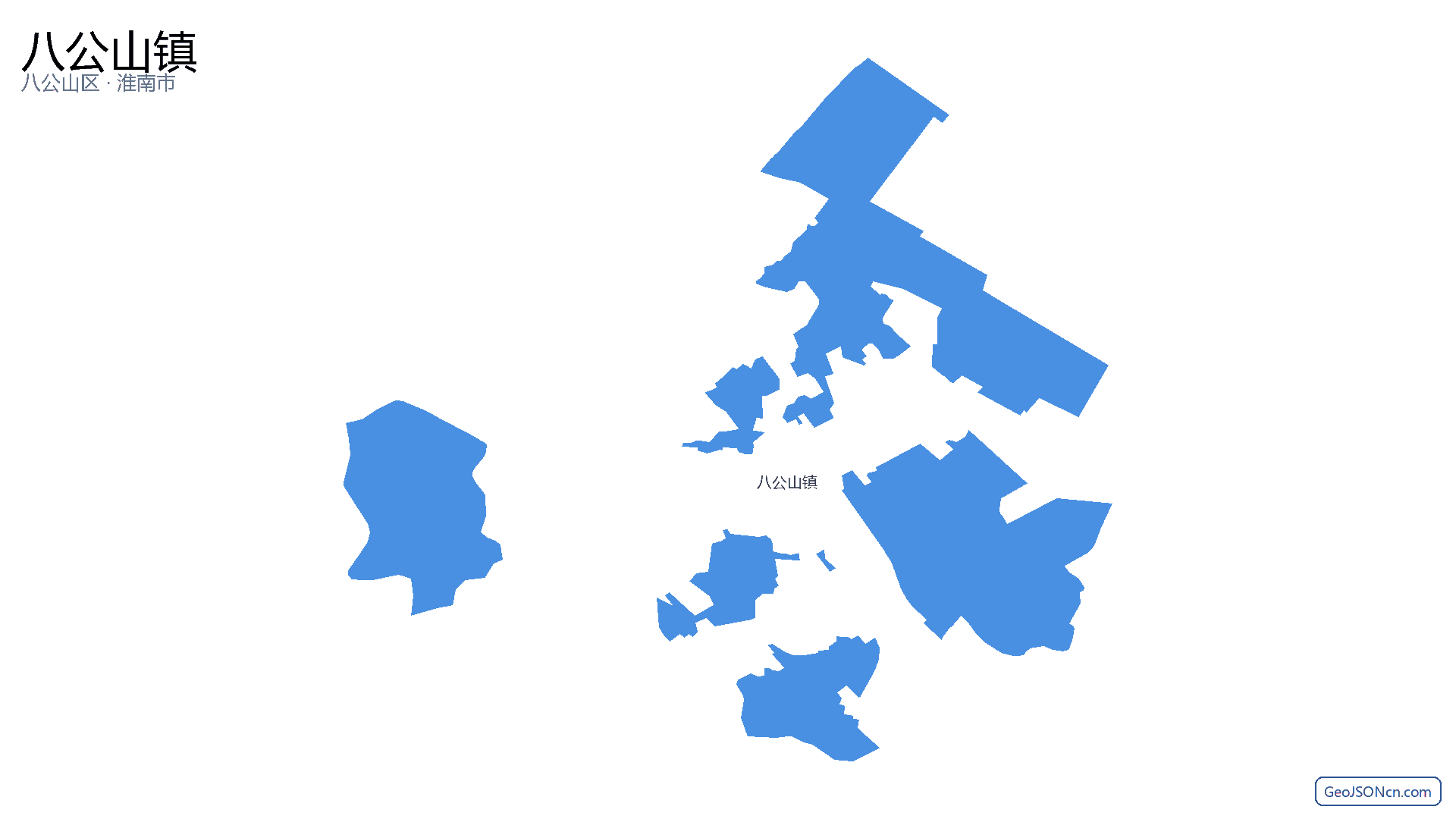 八公山镇行政区划边界地图(八公山区·淮南市),提供GeoJSON、SHP矢量边界数据下载及高清地图大图(PNG/JPG) - GeoJSONcn.com