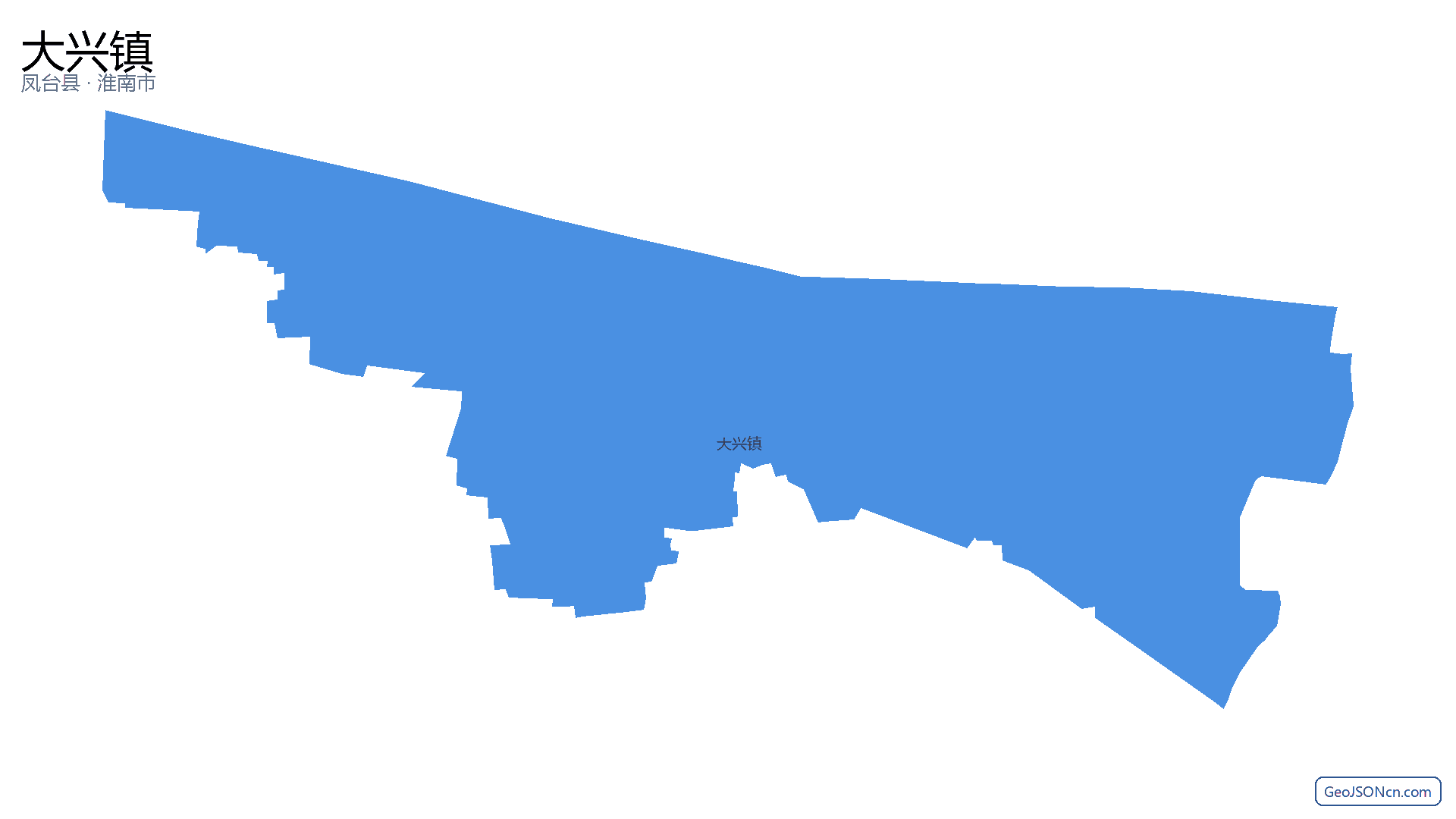 大兴镇行政区划边界地图（凤台县·淮南市）,提供GeoJSON、SHP矢量边界数据下载及高清地图大图(PNG/JPG) - GeoJSONcn.com