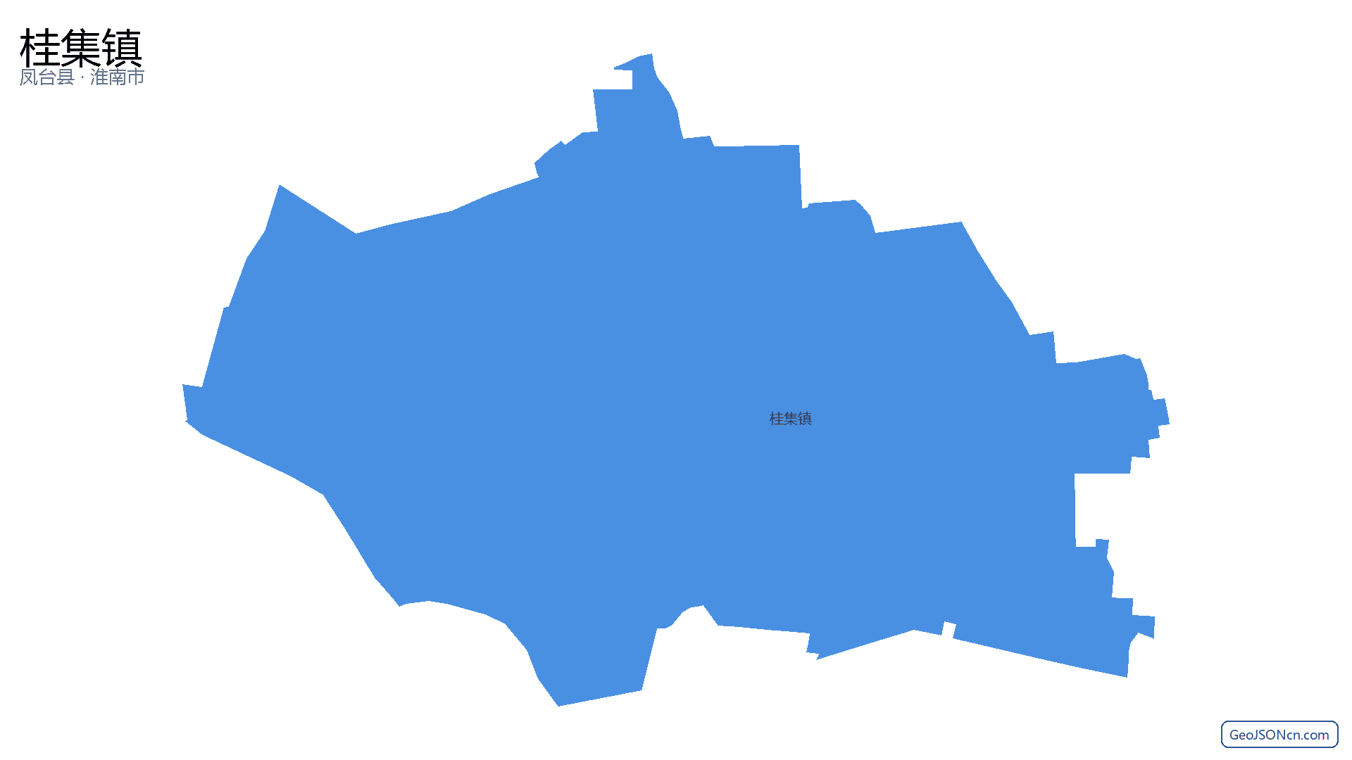 桂集镇行政区划边界地图（凤台县·淮南市）,提供GeoJSON、SHP矢量边界数据下载及高清地图大图(PNG/JPG) - GeoJSONcn.com