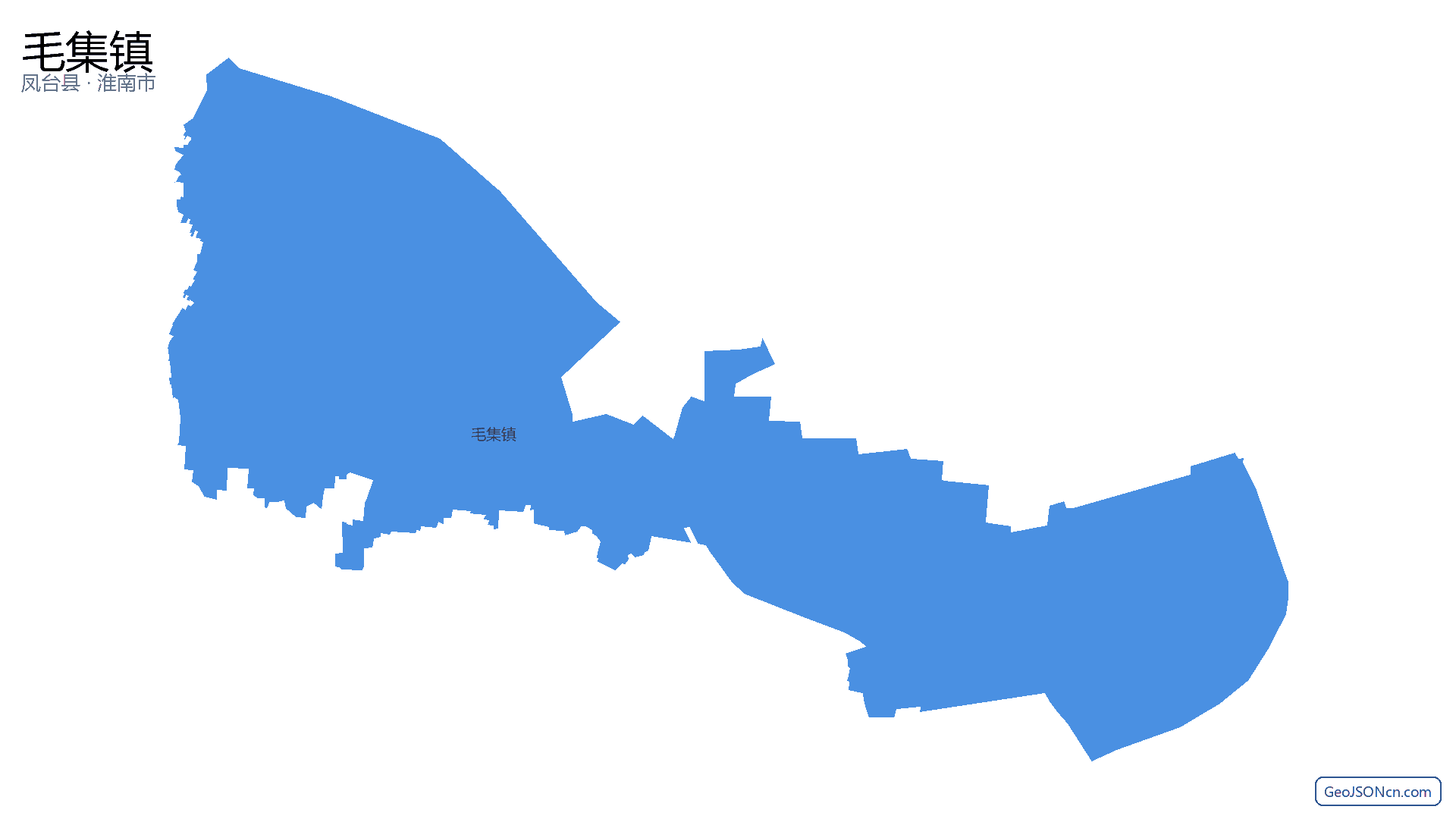 毛集镇行政区划边界地图（凤台县·淮南市）,提供GeoJSON、SHP矢量边界数据下载及高清地图大图(PNG/JPG) - GeoJSONcn.com