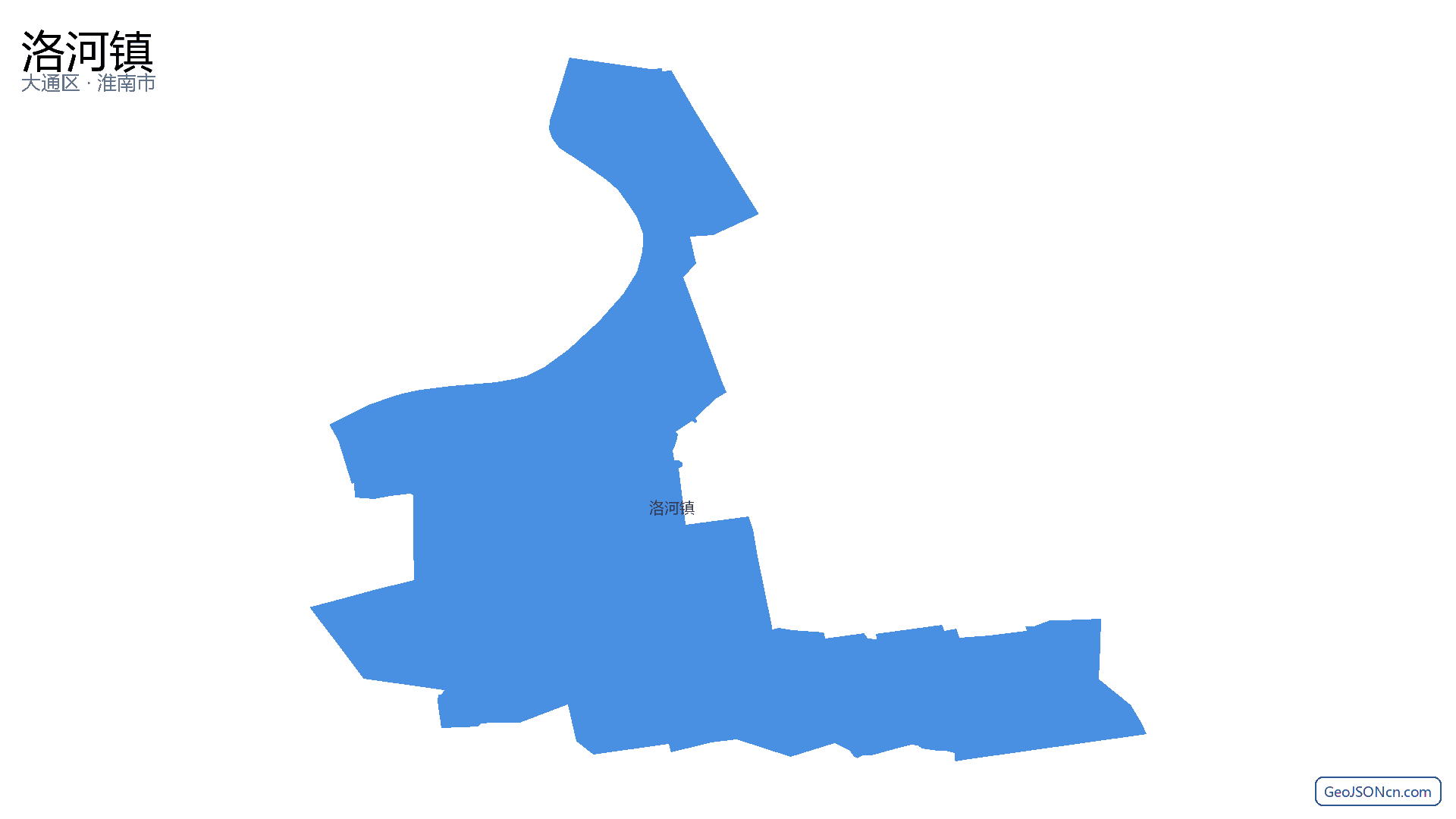 洛河镇行政区划边界地图(大通区·淮南市),提供GeoJSON、SHP矢量边界数据下载及高清地图大图(PNG/JPG) - GeoJSONcn.com