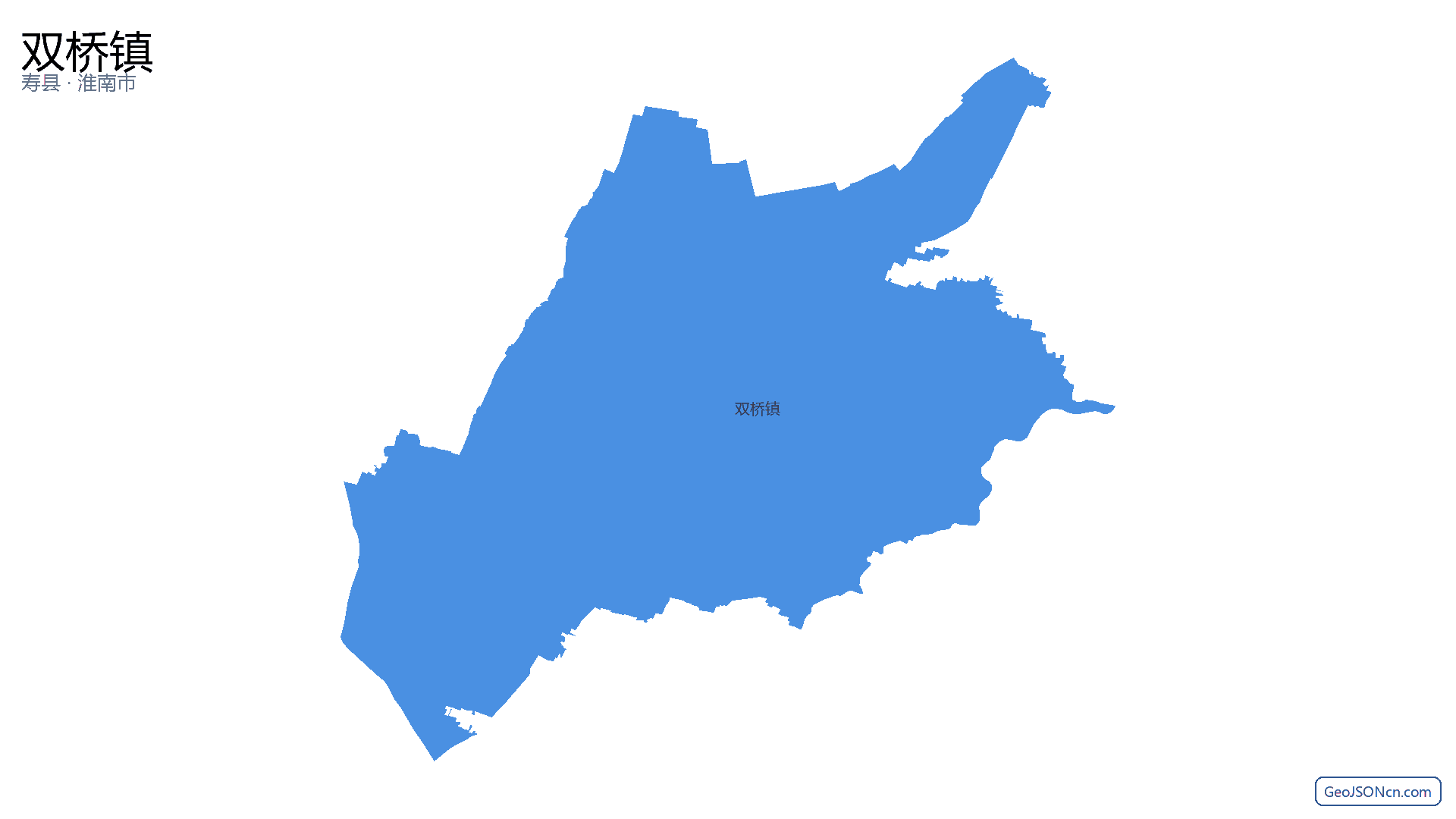 双桥镇行政区划边界地图（寿县·淮南市）,提供GeoJSON、SHP矢量边界数据下载及高清地图大图(PNG/JPG) - GeoJSONcn.com