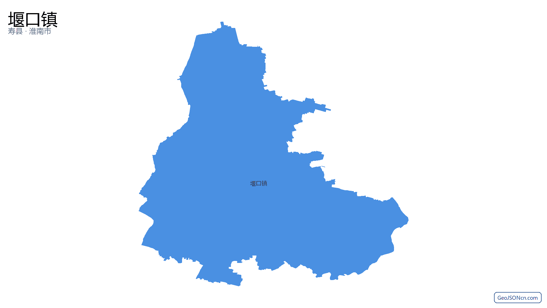 堰口镇行政区划边界地图(寿县·淮南市),提供GeoJSON、SHP矢量边界数据下载及高清地图大图(PNG/JPG) - GeoJSONcn.com