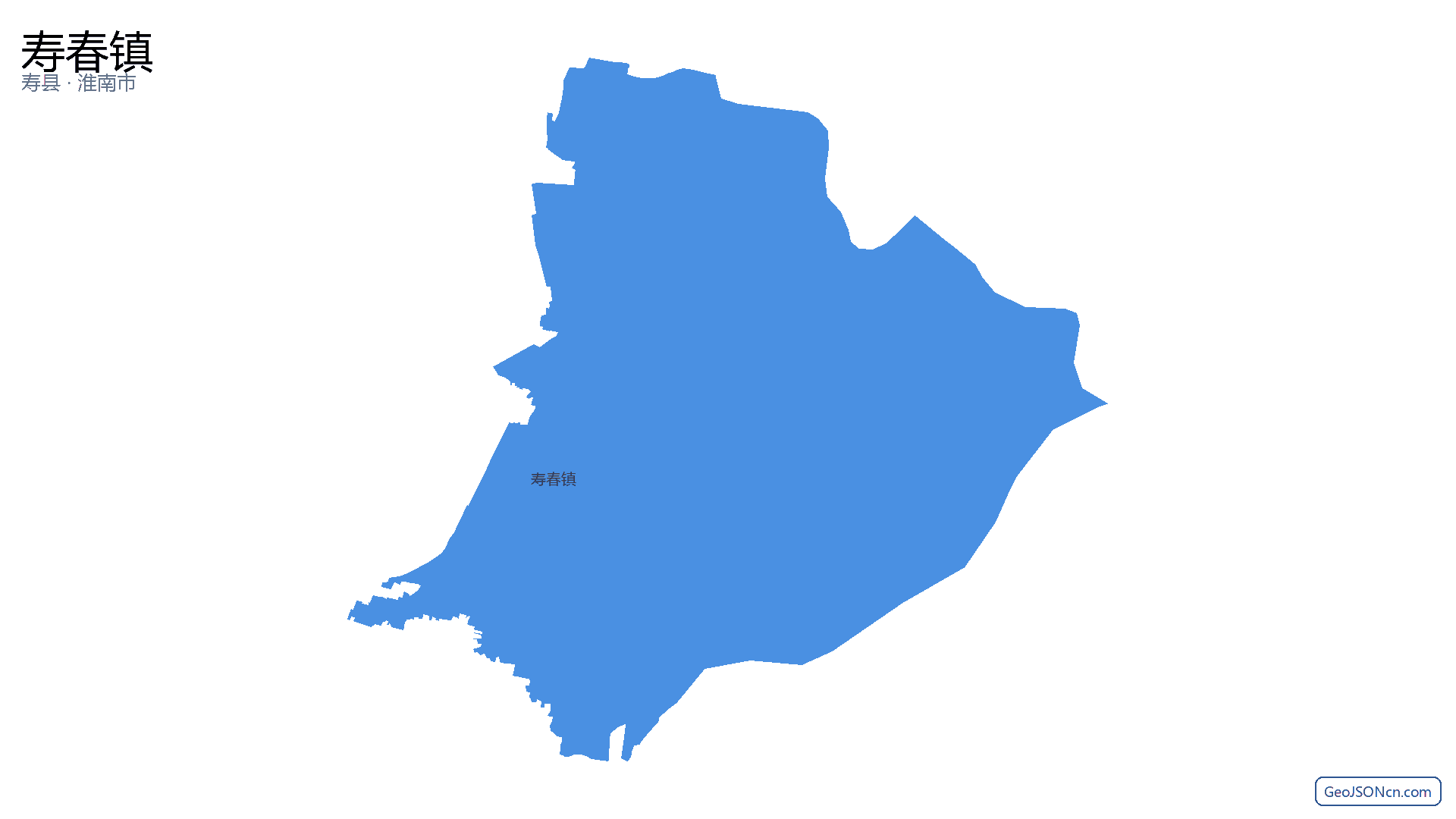 寿春镇行政区划边界地图（寿县·淮南市）,提供GeoJSON、SHP矢量边界数据下载及高清地图大图(PNG/JPG) - GeoJSONcn.com