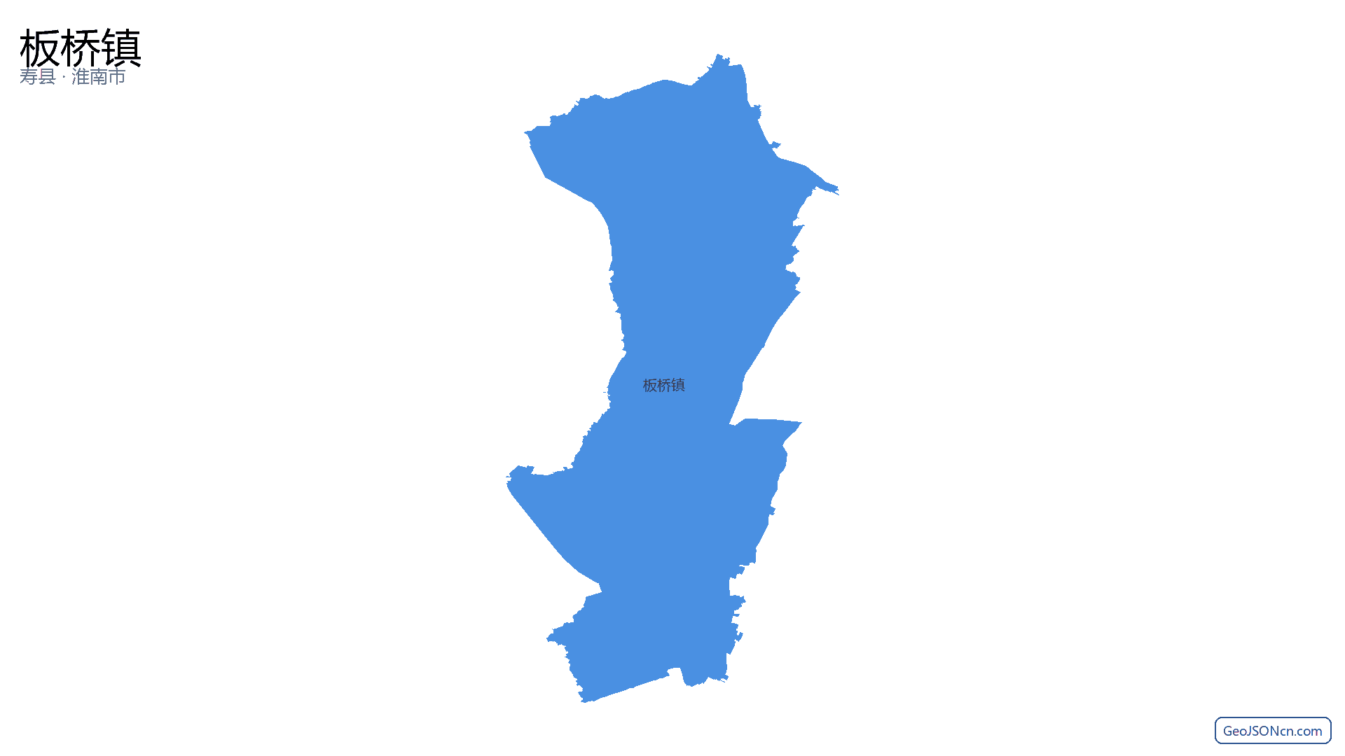 板桥镇行政区划边界地图（寿县·淮南市）,提供GeoJSON、SHP矢量边界数据下载及高清地图大图(PNG/JPG) - GeoJSONcn.com