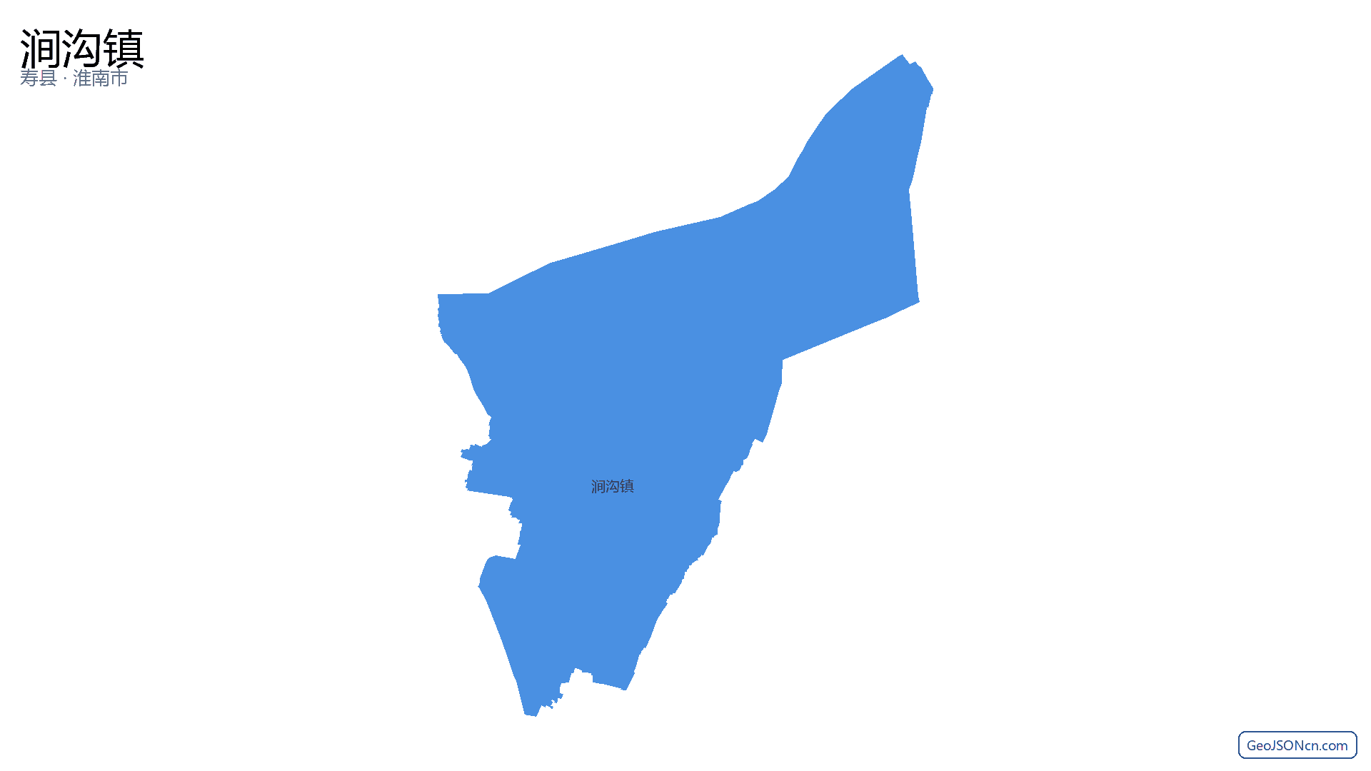 涧沟镇行政区划边界地图(寿县·淮南市),提供GeoJSON、SHP矢量边界数据下载及高清地图大图(PNG/JPG) - GeoJSONcn.com