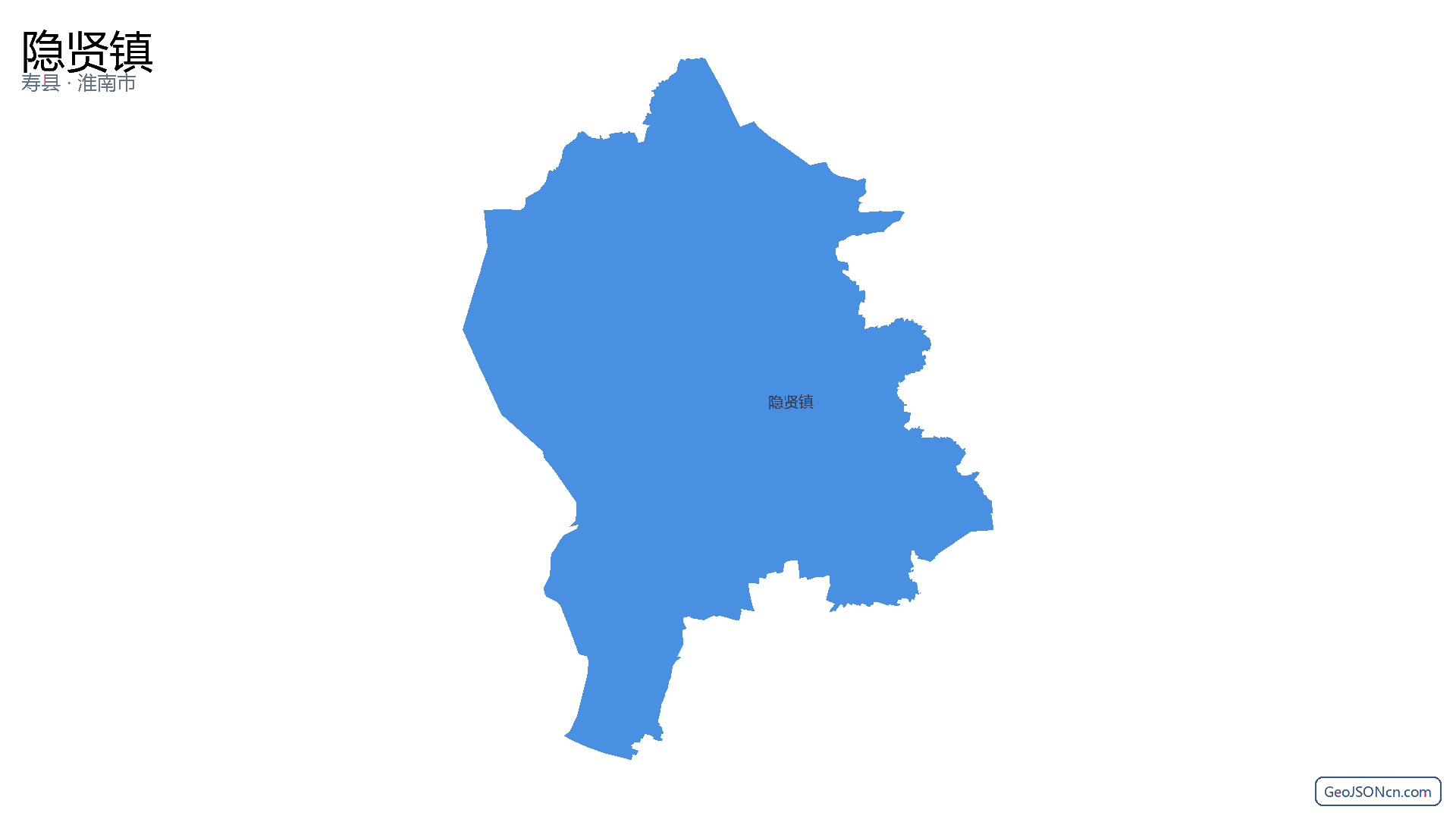 隐贤镇行政区划边界地图(寿县·淮南市),提供GeoJSON、SHP矢量边界数据下载及高清地图大图(PNG/JPG) - GeoJSONcn.com