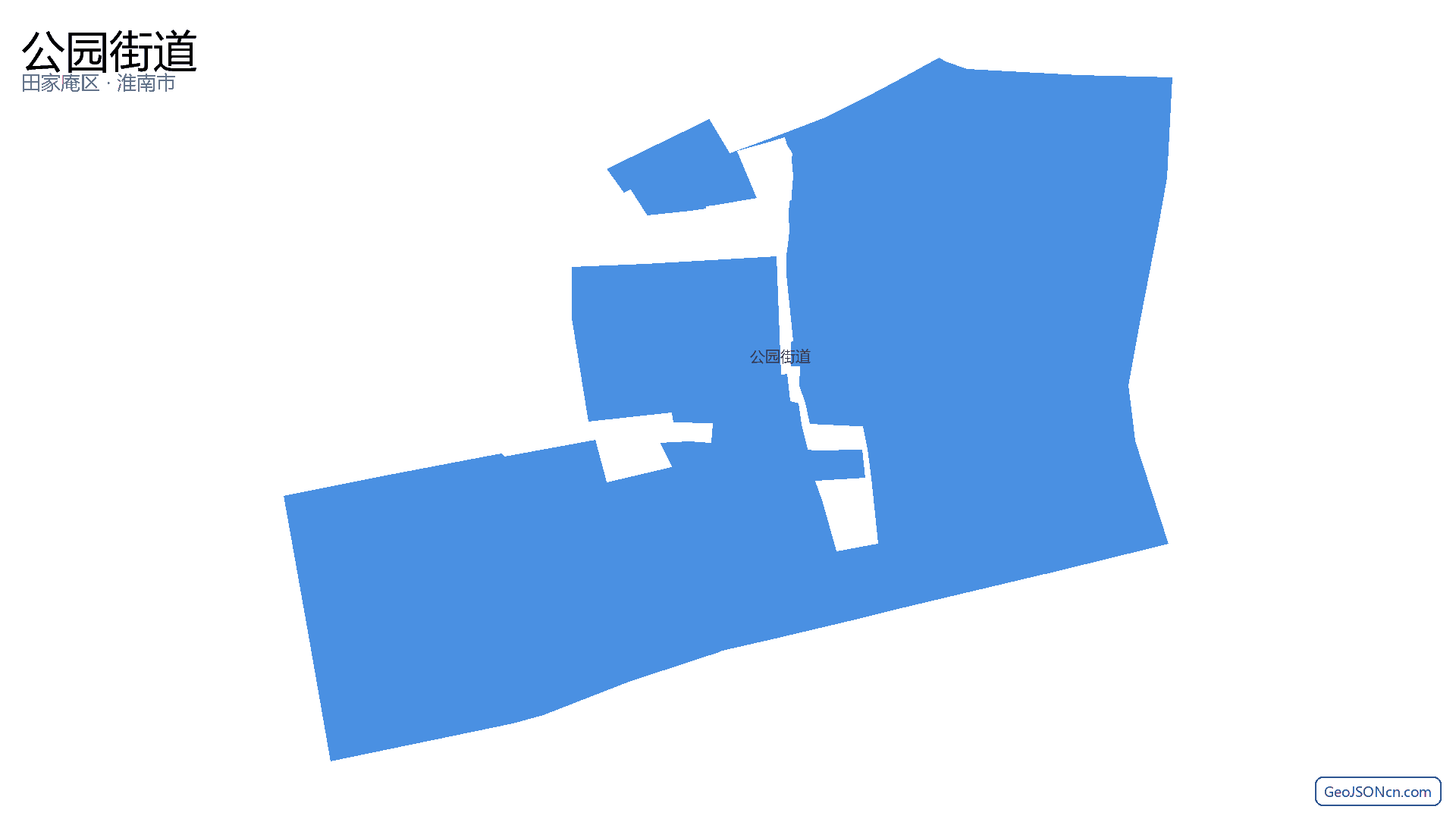 公园街道行政区划边界地图(田家庵区·淮南市),提供GeoJSON、SHP矢量边界数据下载及高清地图大图(PNG/JPG) - GeoJSONcn.com