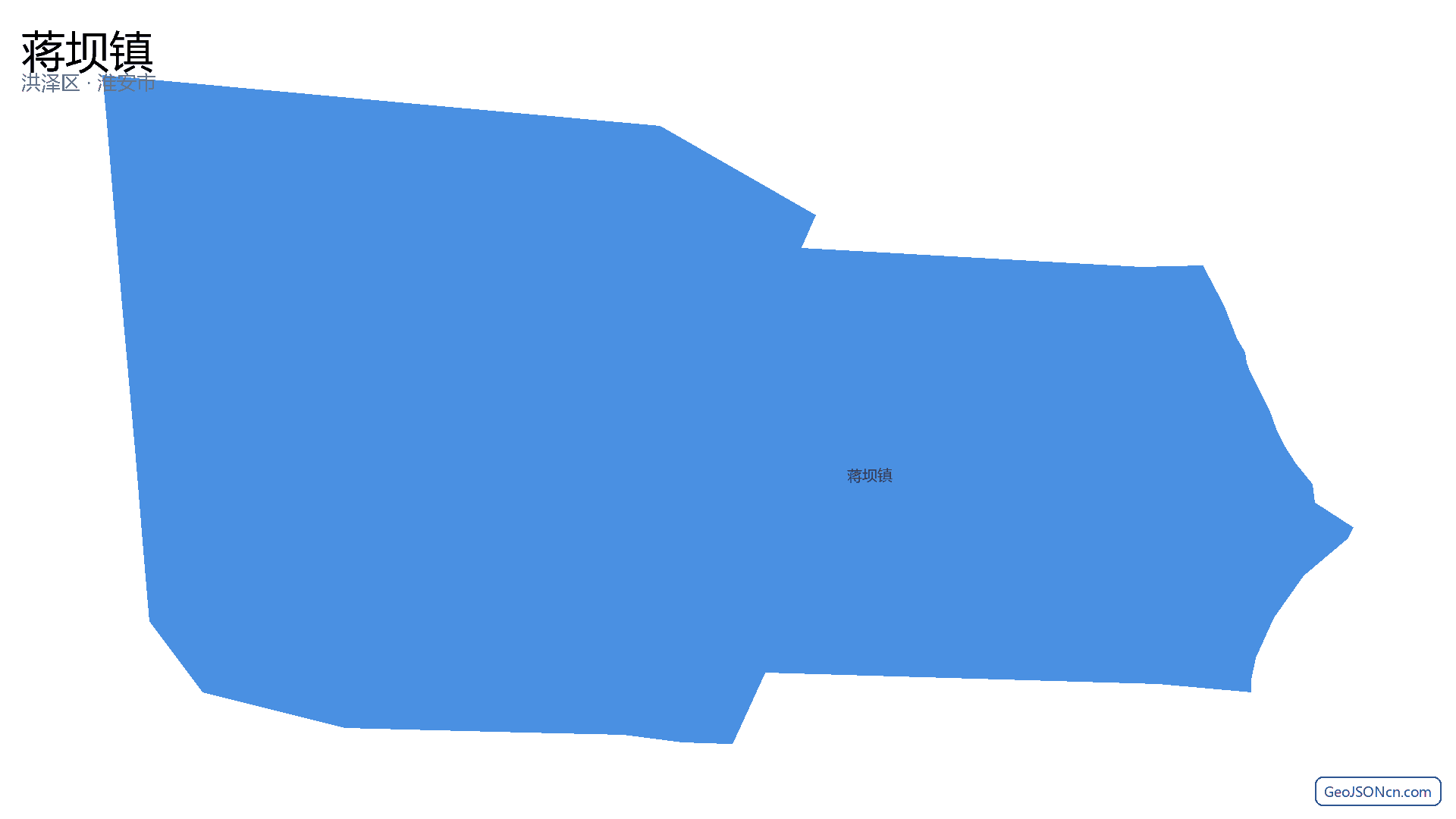 蒋坝镇行政区划边界地图(洪泽区·淮安市),提供GeoJSON、SHP矢量边界数据下载及高清地图大图(PNG/JPG) - GeoJSONcn.com