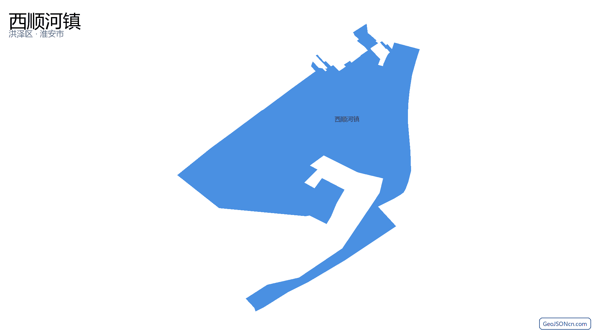 西顺河镇行政区划边界地图(洪泽区·淮安市),提供GeoJSON、SHP矢量边界数据下载及高清地图大图(PNG/JPG) - GeoJSONcn.com