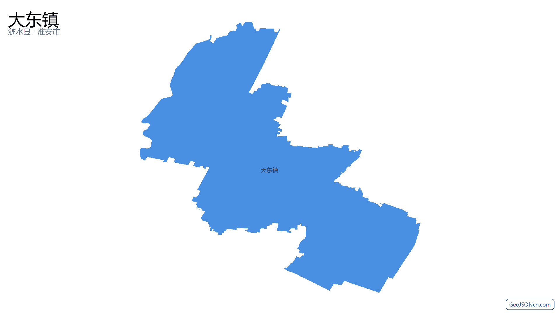 大东镇行政区划边界地图（涟水县·淮安市）,提供GeoJSON、SHP矢量边界数据下载及高清地图大图(PNG/JPG) - GeoJSONcn.com