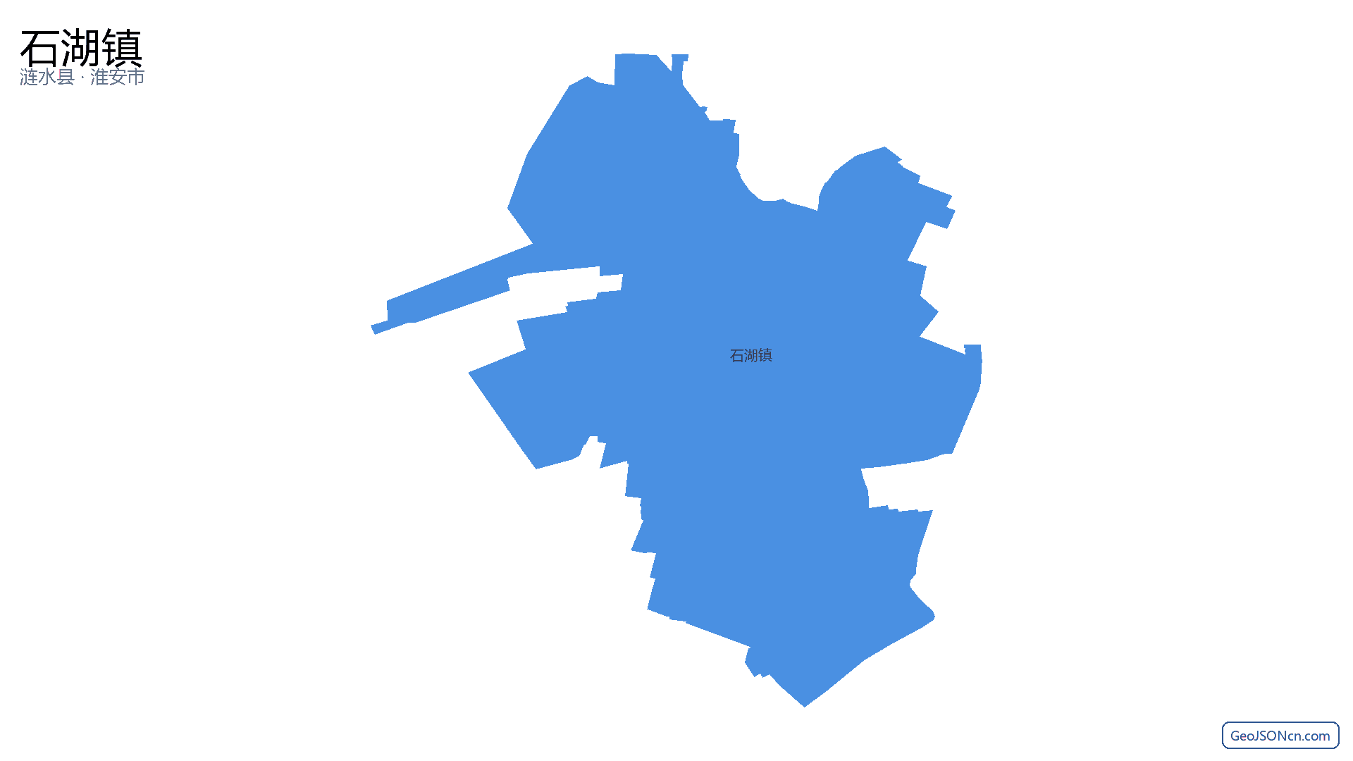 石湖镇行政区划边界地图（涟水县·淮安市）,提供GeoJSON、SHP矢量边界数据下载及高清地图大图(PNG/JPG) - GeoJSONcn.com