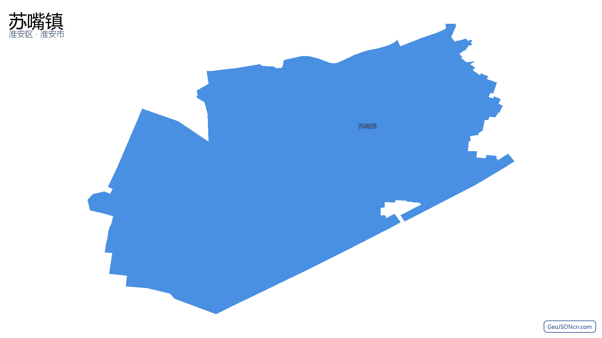苏嘴镇行政区划边界地图(淮安区·淮安市),提供GeoJSON、SHP矢量边界数据下载及高清地图大图(PNG/JPG) - GeoJSONcn.com