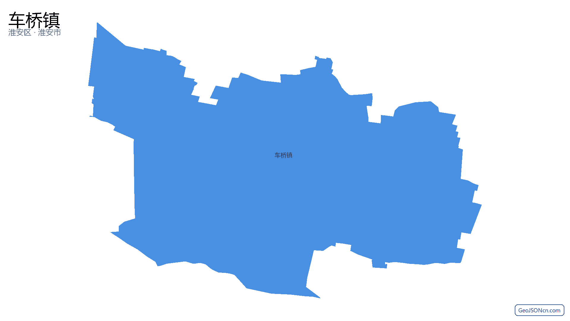 车桥镇行政区划边界地图（淮安区·淮安市）,提供GeoJSON、SHP矢量边界数据下载及高清地图大图(PNG/JPG) - GeoJSONcn.com