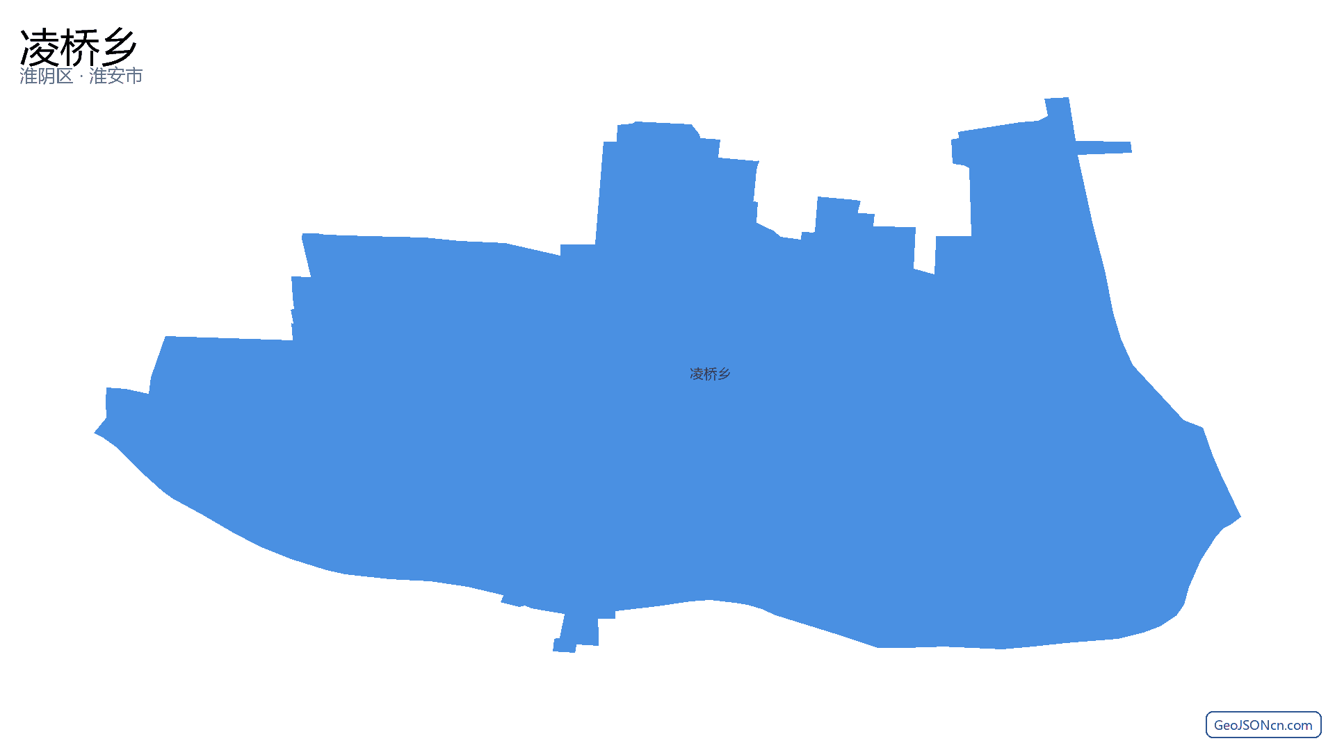凌桥乡行政区划边界地图（淮阴区·淮安市）,提供GeoJSON、SHP矢量边界数据下载及高清地图大图(PNG/JPG) - GeoJSONcn.com
