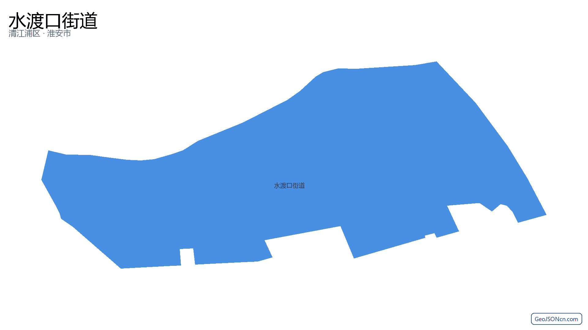 水渡口街道行政区划边界地图(清江浦区·淮安市),提供GeoJSON、SHP矢量边界数据下载及高清地图大图(PNG/JPG) - GeoJSONcn.com