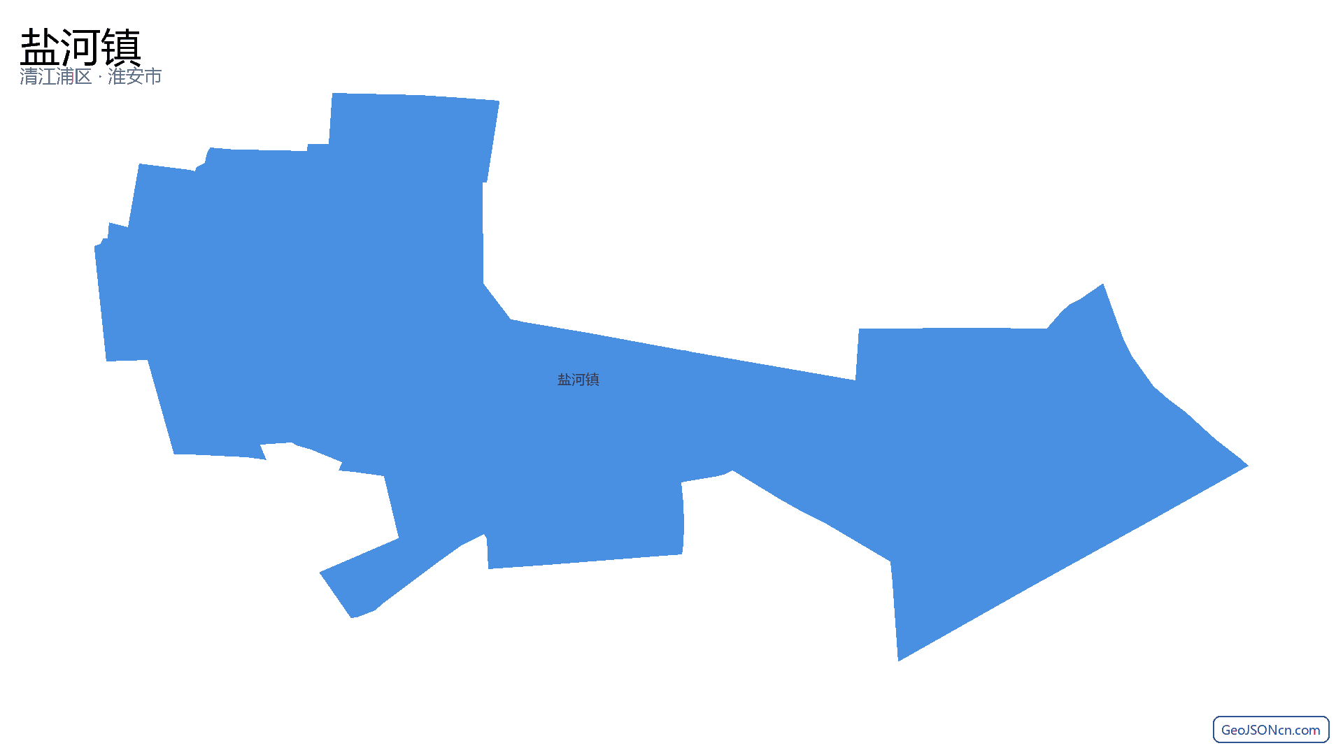 盐河镇行政区划边界地图(清江浦区·淮安市),提供GeoJSON、SHP矢量边界数据下载及高清地图大图(PNG/JPG) - GeoJSONcn.com