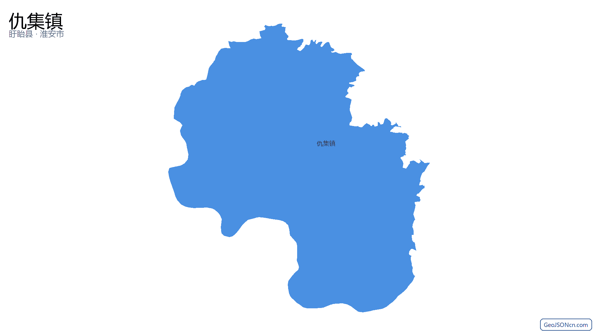 仇集镇行政区划边界地图（盱眙县·淮安市）,提供GeoJSON、SHP矢量边界数据下载及高清地图大图(PNG/JPG) - GeoJSONcn.com