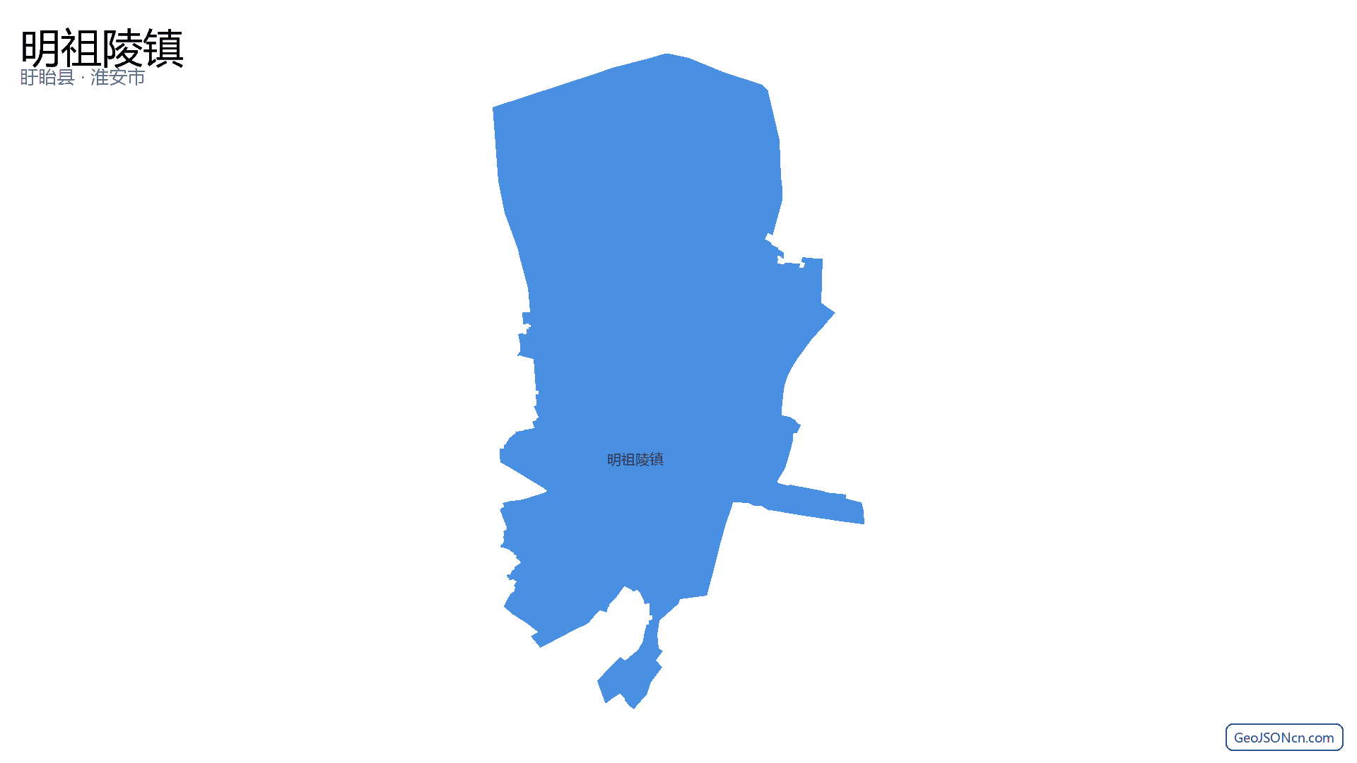 明祖陵镇行政区划边界地图（盱眙县·淮安市）,提供GeoJSON、SHP矢量边界数据下载及高清地图大图(PNG/JPG) - GeoJSONcn.com