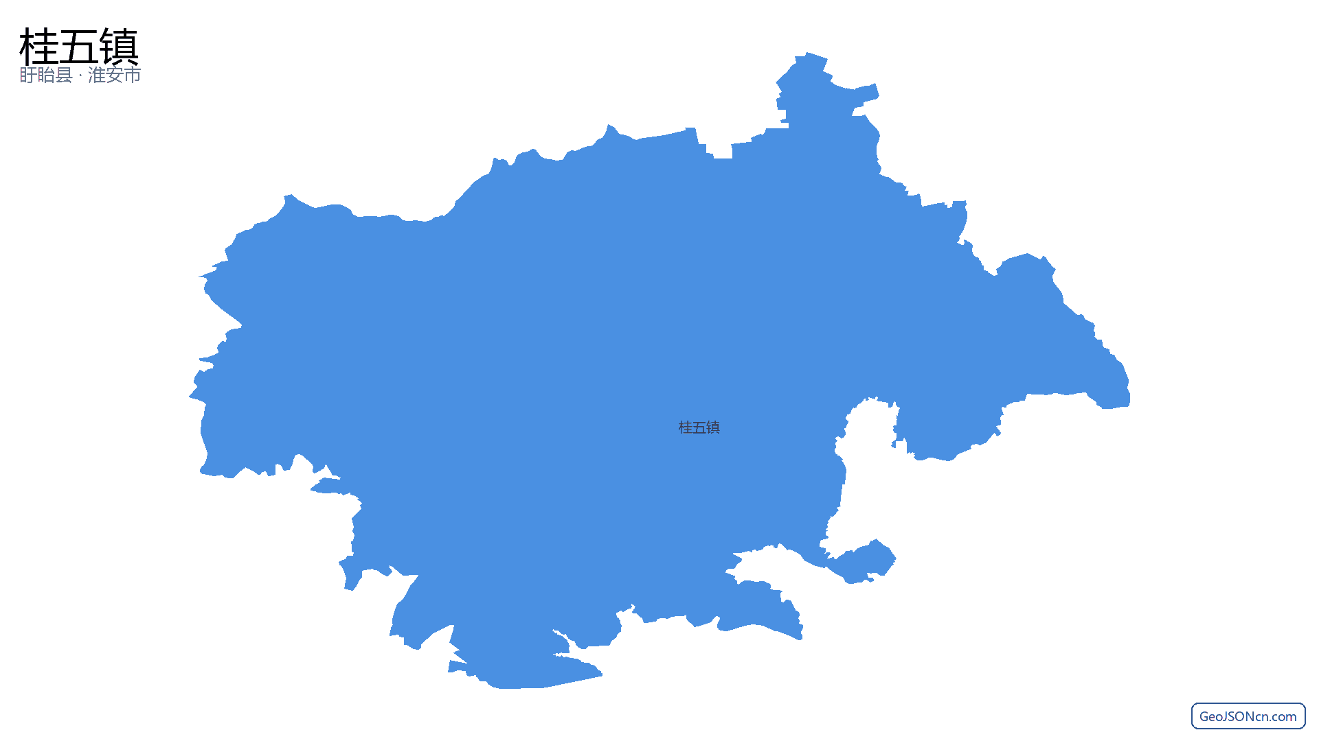 桂五镇行政区划边界地图(盱眙县·淮安市),提供GeoJSON、SHP矢量边界数据下载及高清地图大图(PNG/JPG) - GeoJSONcn.com