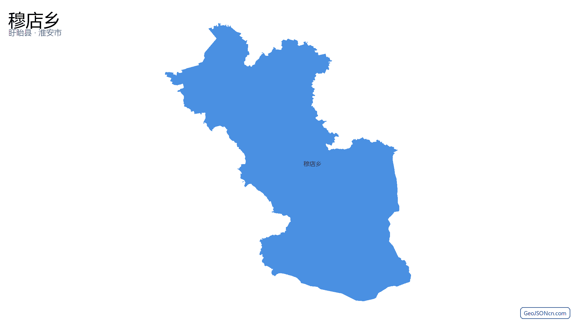 穆店乡行政区划边界地图(盱眙县·淮安市),提供GeoJSON、SHP矢量边界数据下载及高清地图大图(PNG/JPG) - GeoJSONcn.com