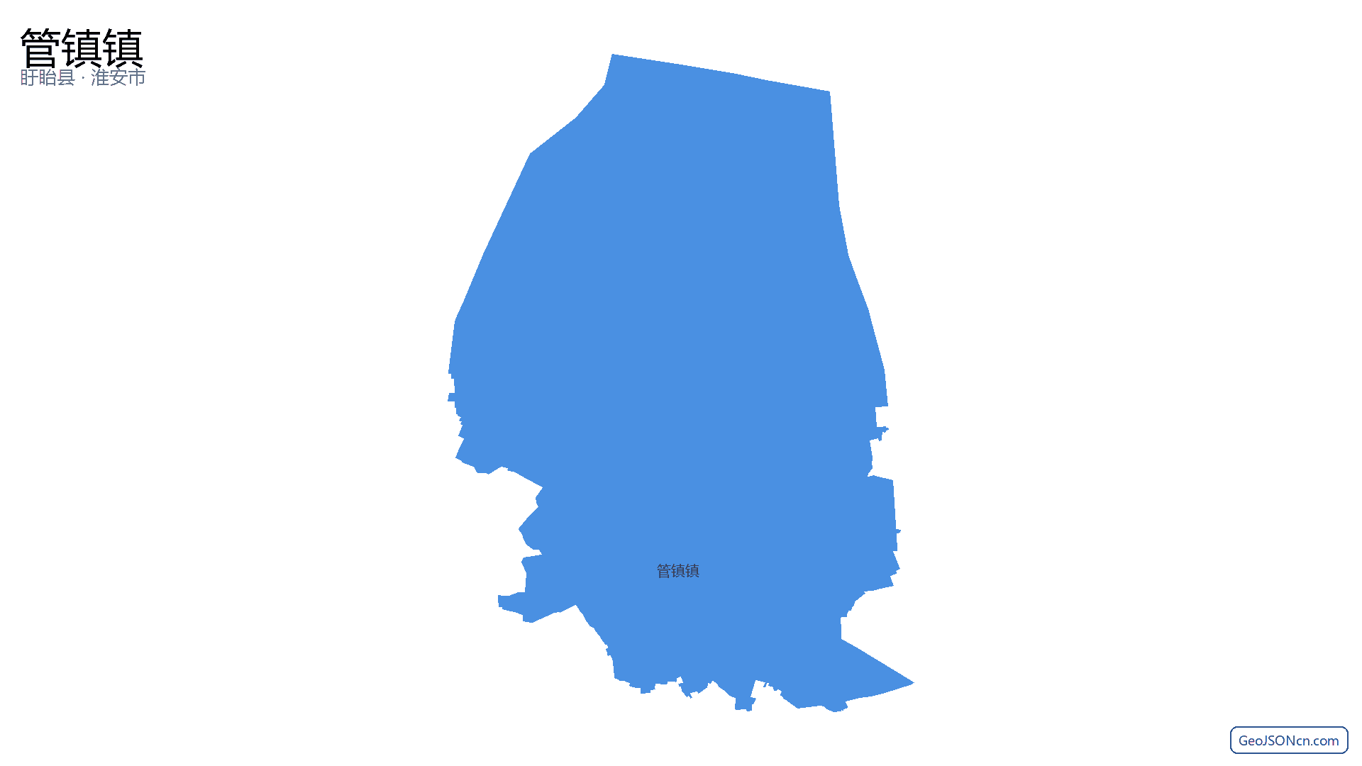 管镇镇行政区划边界地图（盱眙县·淮安市）,提供GeoJSON、SHP矢量边界数据下载及高清地图大图(PNG/JPG) - GeoJSONcn.com