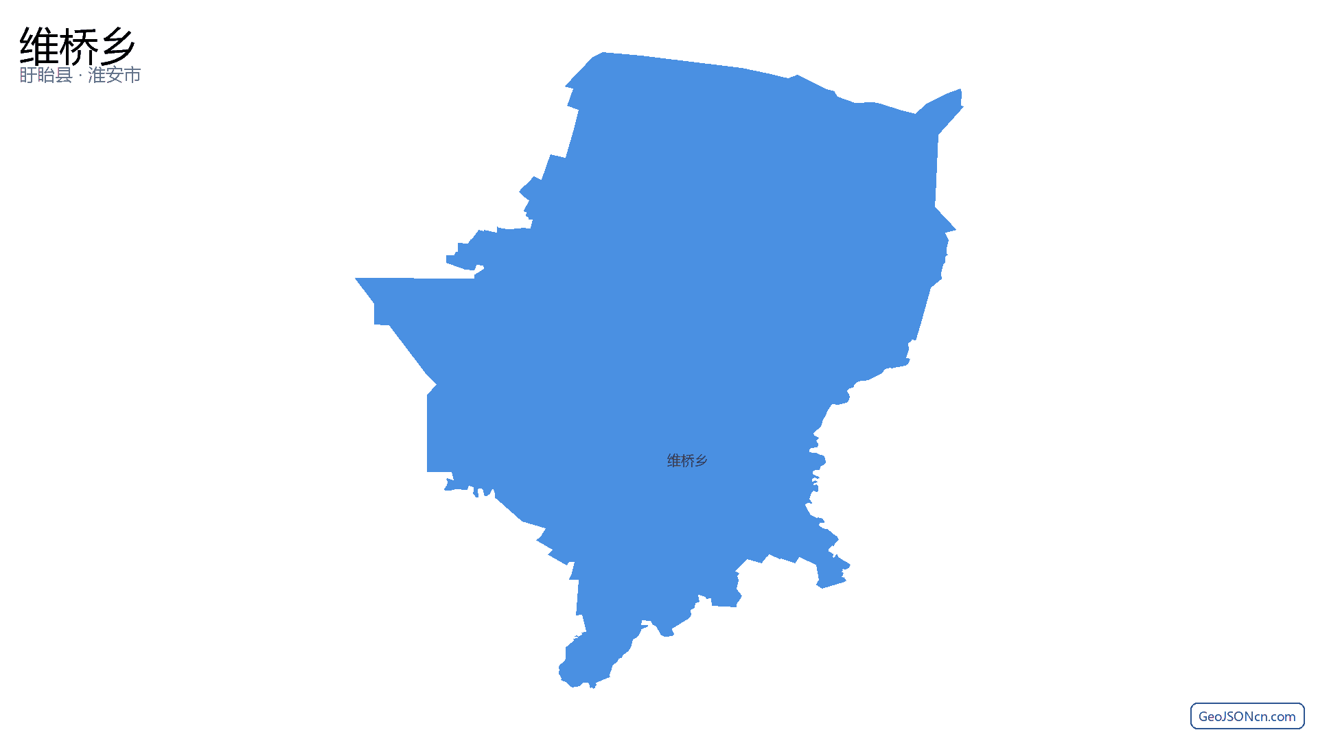 维桥乡行政区划边界地图(盱眙县·淮安市),提供GeoJSON、SHP矢量边界数据下载及高清地图大图(PNG/JPG) - GeoJSONcn.com