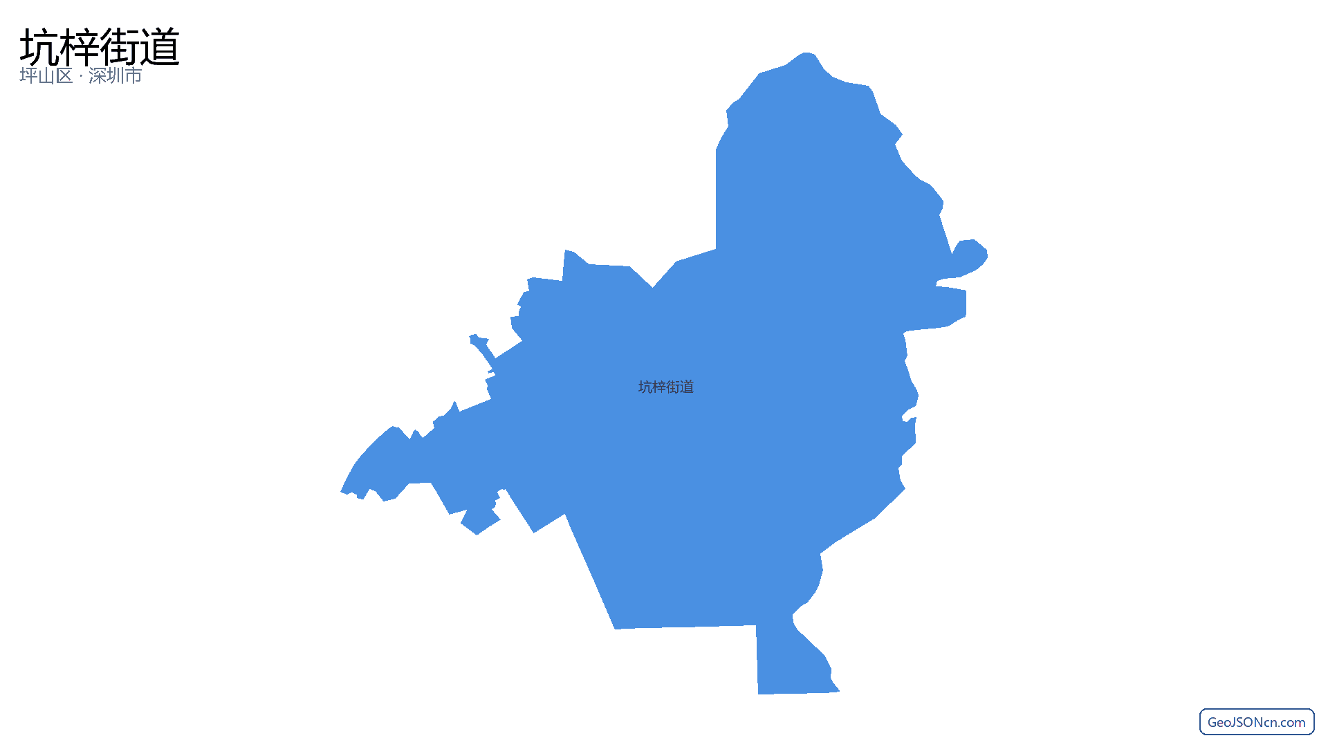 坑梓街道行政区划边界地图（坪山区·深圳市）,提供GeoJSON、SHP矢量边界数据下载及高清地图大图(PNG/JPG) - GeoJSONcn.com