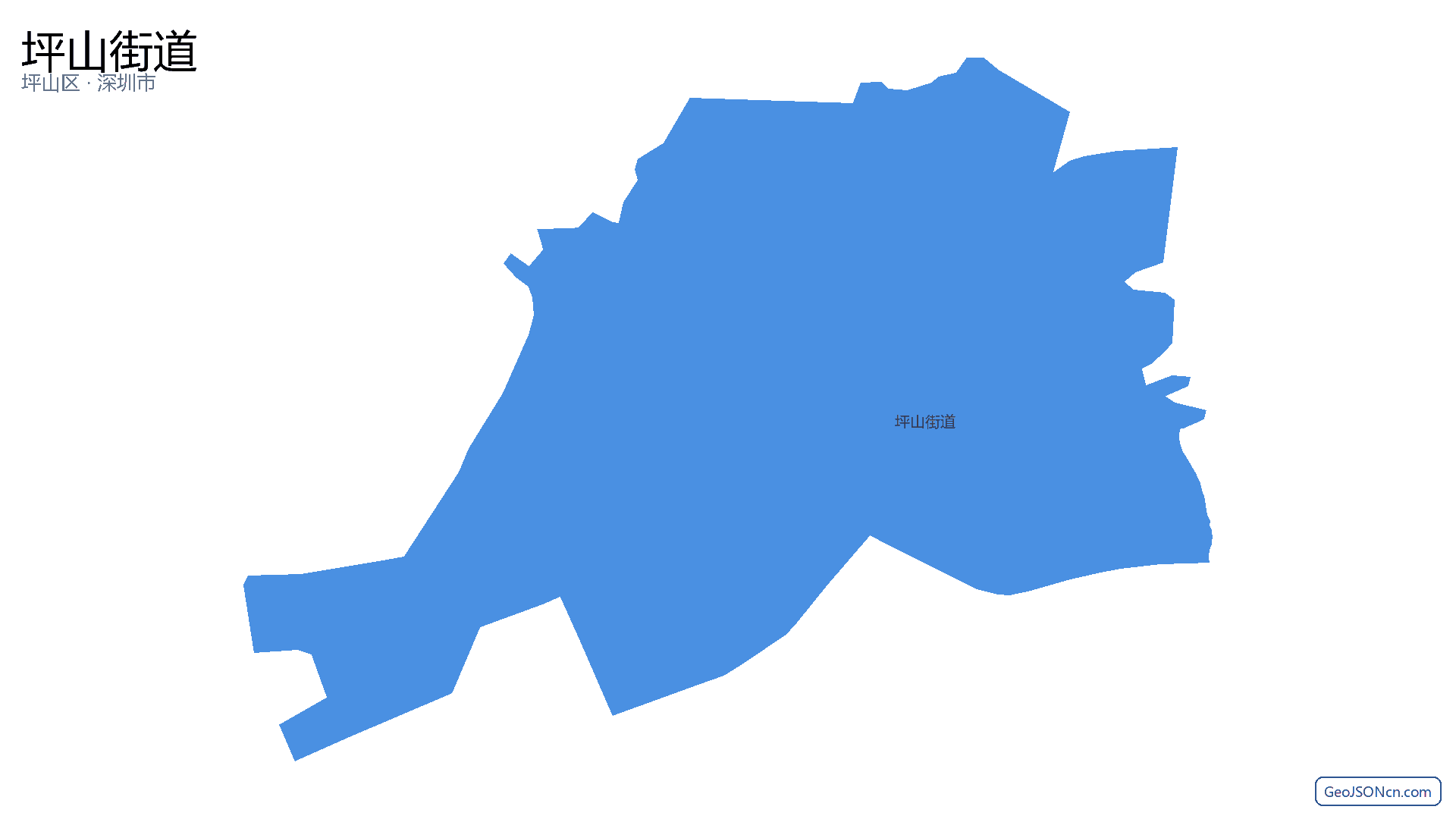 坪山街道行政区划边界地图（坪山区·深圳市）,提供GeoJSON、SHP矢量边界数据下载及高清地图大图(PNG/JPG) - GeoJSONcn.com