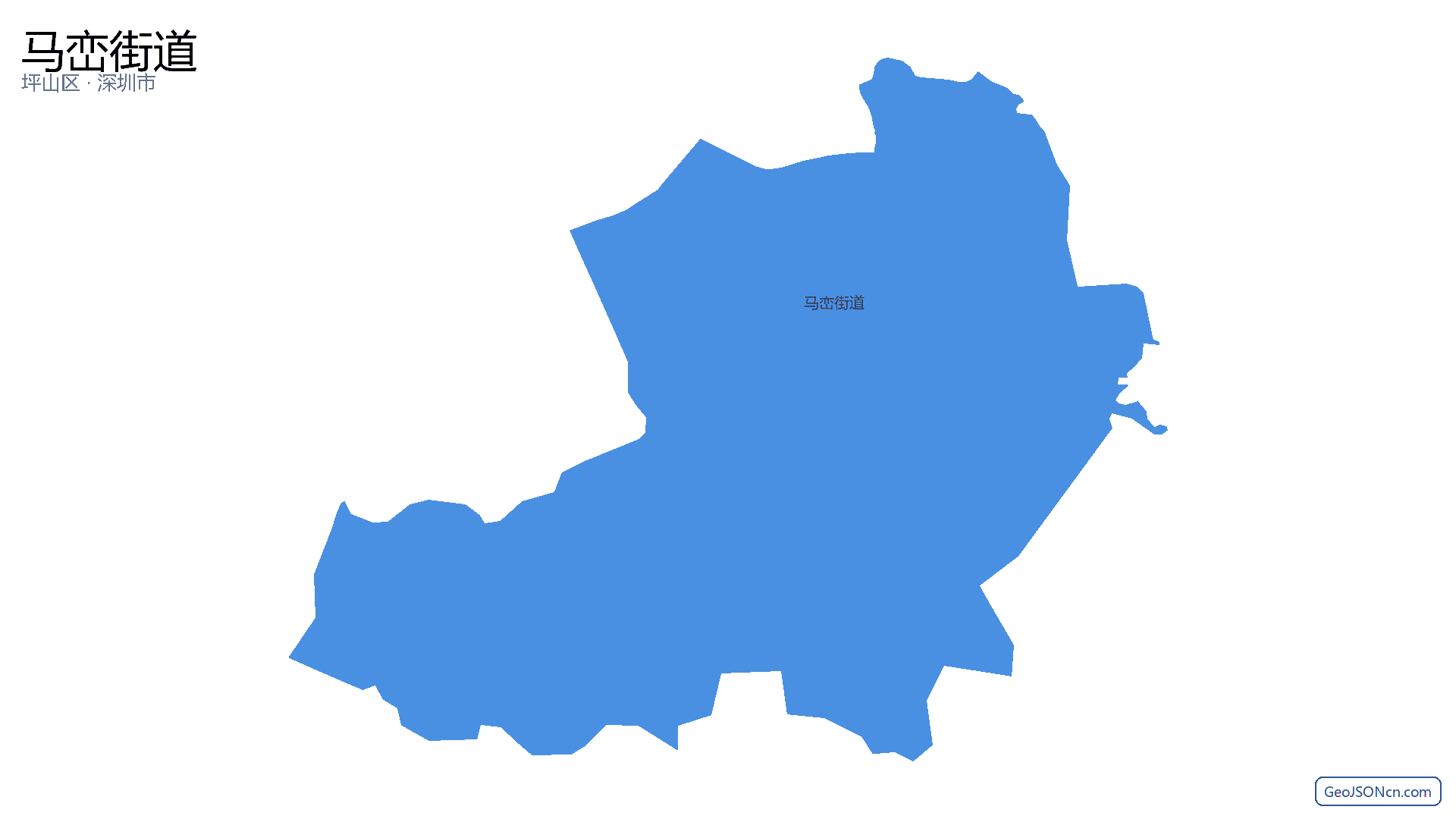 马峦街道行政区划边界地图（坪山区·深圳市）,提供GeoJSON、SHP矢量边界数据下载及高清地图大图(PNG/JPG) - GeoJSONcn.com