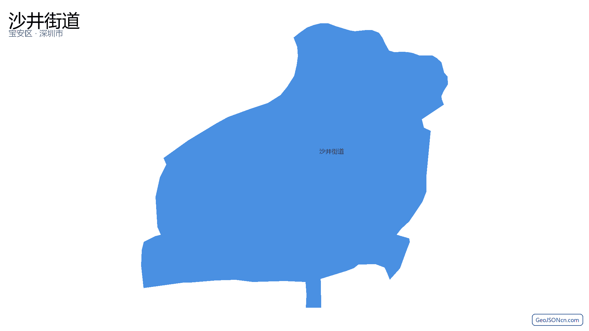 沙井街道行政区划边界地图（宝安区·深圳市）,提供GeoJSON、SHP矢量边界数据下载及高清地图大图(PNG/JPG) - GeoJSONcn.com