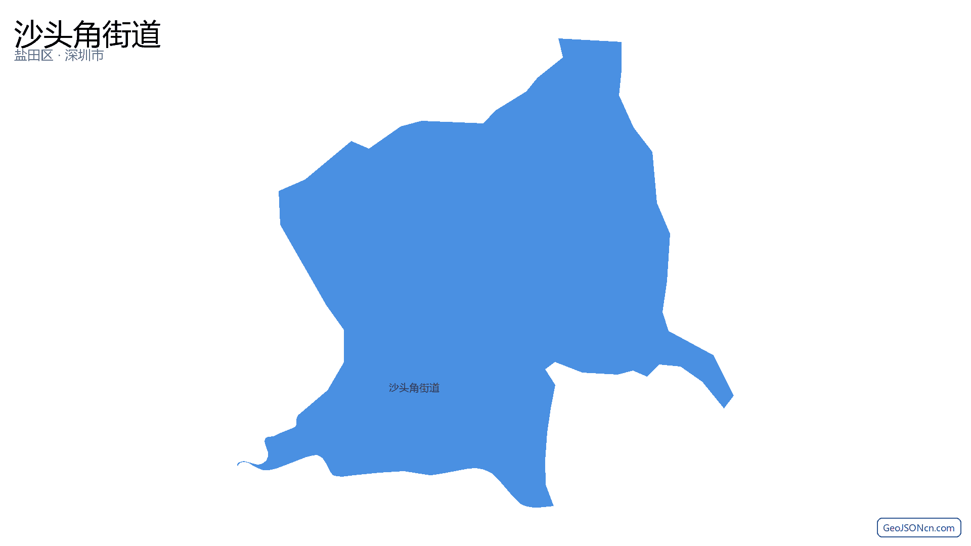 沙头角街道行政区划边界地图（盐田区·深圳市）,提供GeoJSON、SHP矢量边界数据下载及高清地图大图(PNG/JPG) - GeoJSONcn.com