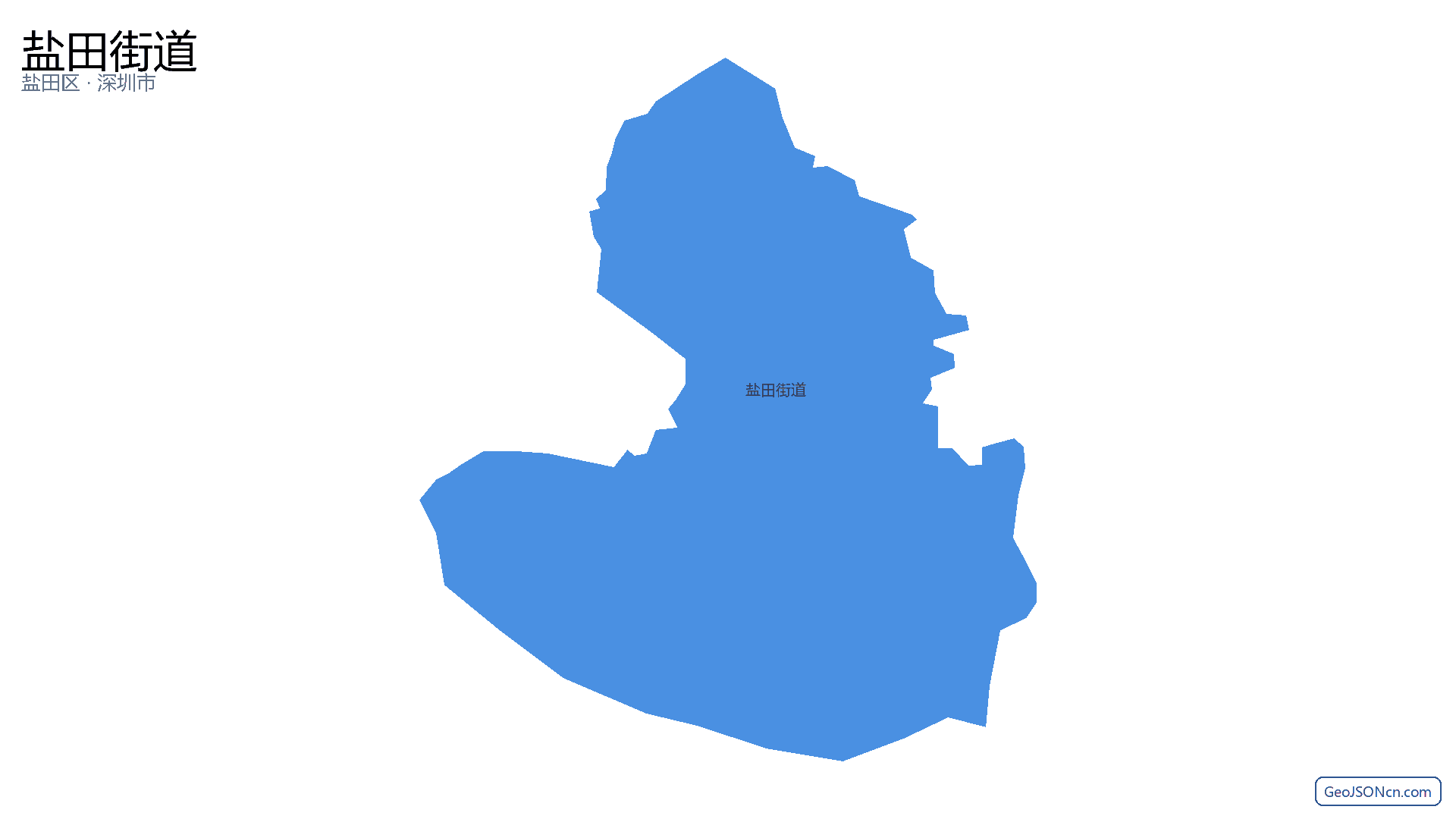 盐田街道行政区划边界地图(盐田区·深圳市),提供GeoJSON、SHP矢量边界数据下载及高清地图大图(PNG/JPG) - GeoJSONcn.com