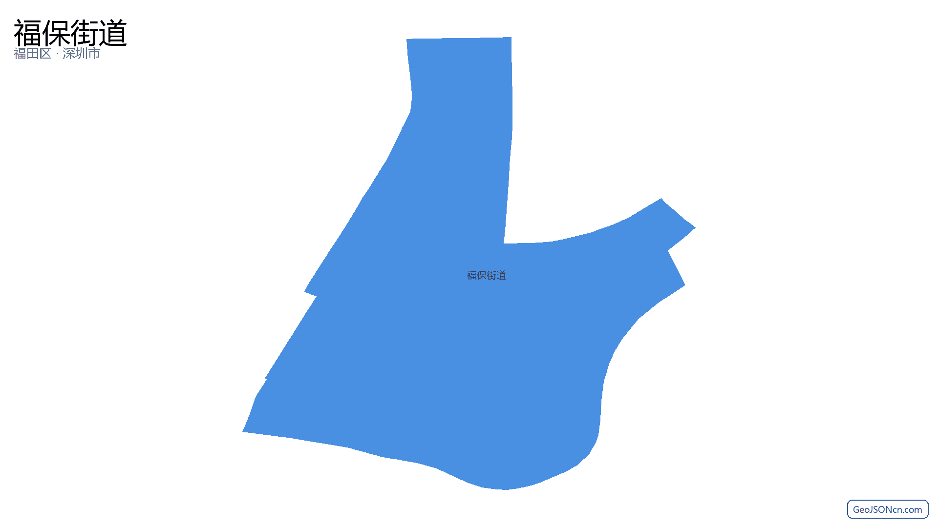 福保街道行政区划边界地图（福田区·深圳市）,提供GeoJSON、SHP矢量边界数据下载及高清地图大图(PNG/JPG) - GeoJSONcn.com