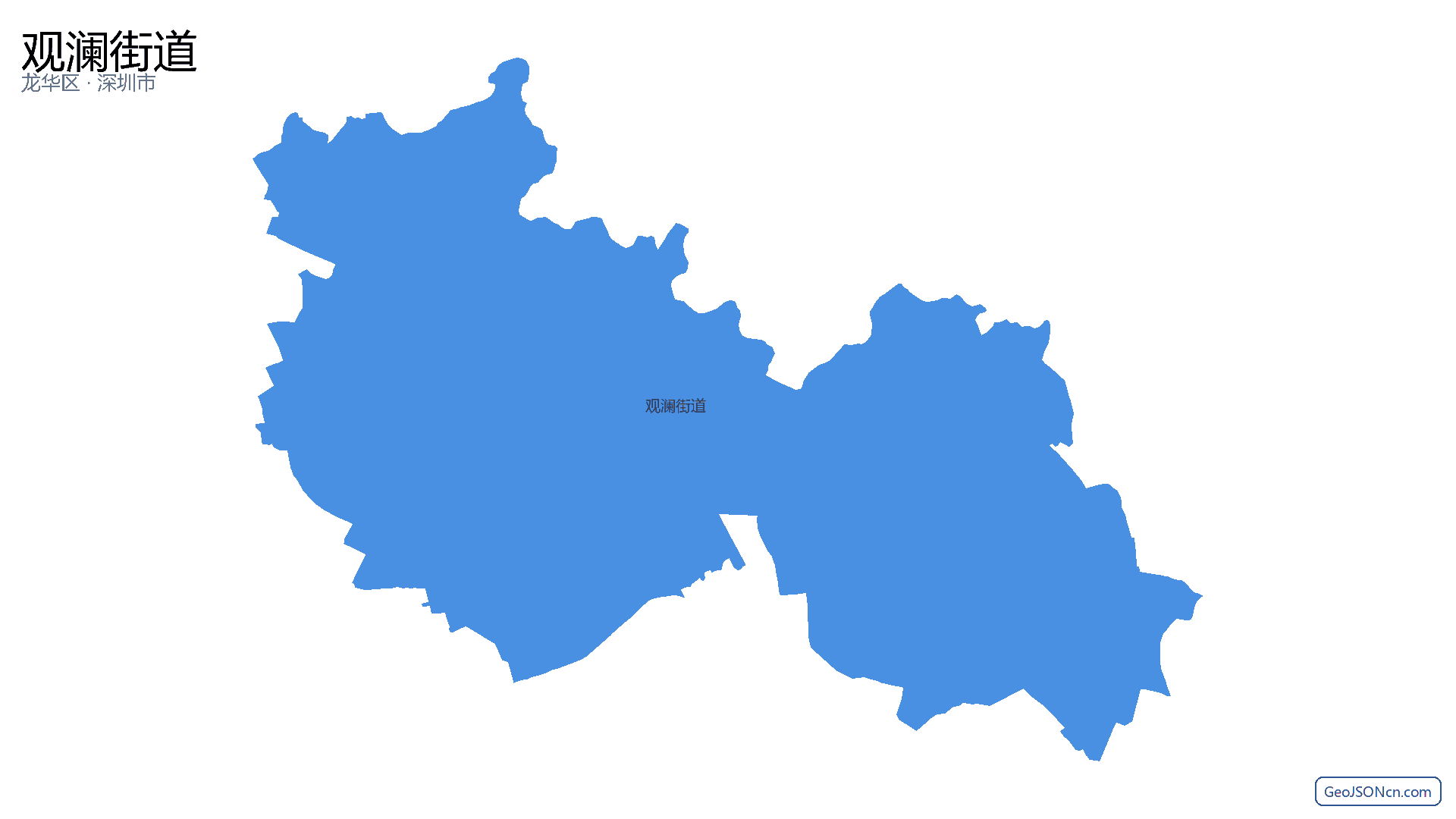 观澜街道行政区划边界地图(龙华区·深圳市),提供GeoJSON、SHP矢量边界数据下载及高清地图大图(PNG/JPG) - GeoJSONcn.com