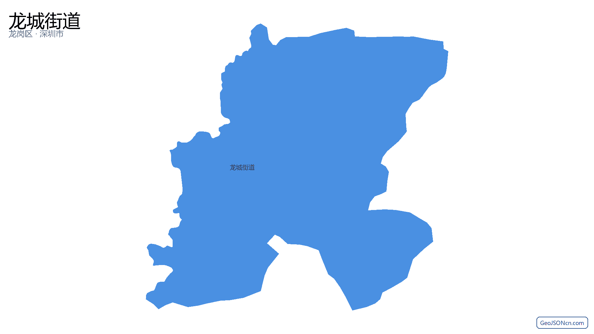 龙城街道行政区划边界地图（龙岗区·深圳市）,提供GeoJSON、SHP矢量边界数据下载及高清地图大图(PNG/JPG) - GeoJSONcn.com