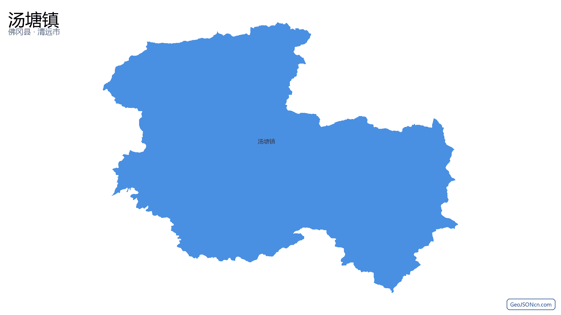 汤塘镇行政区划边界地图（佛冈县·清远市）,提供GeoJSON、SHP矢量边界数据下载及高清地图大图(PNG/JPG) - GeoJSONcn.com
